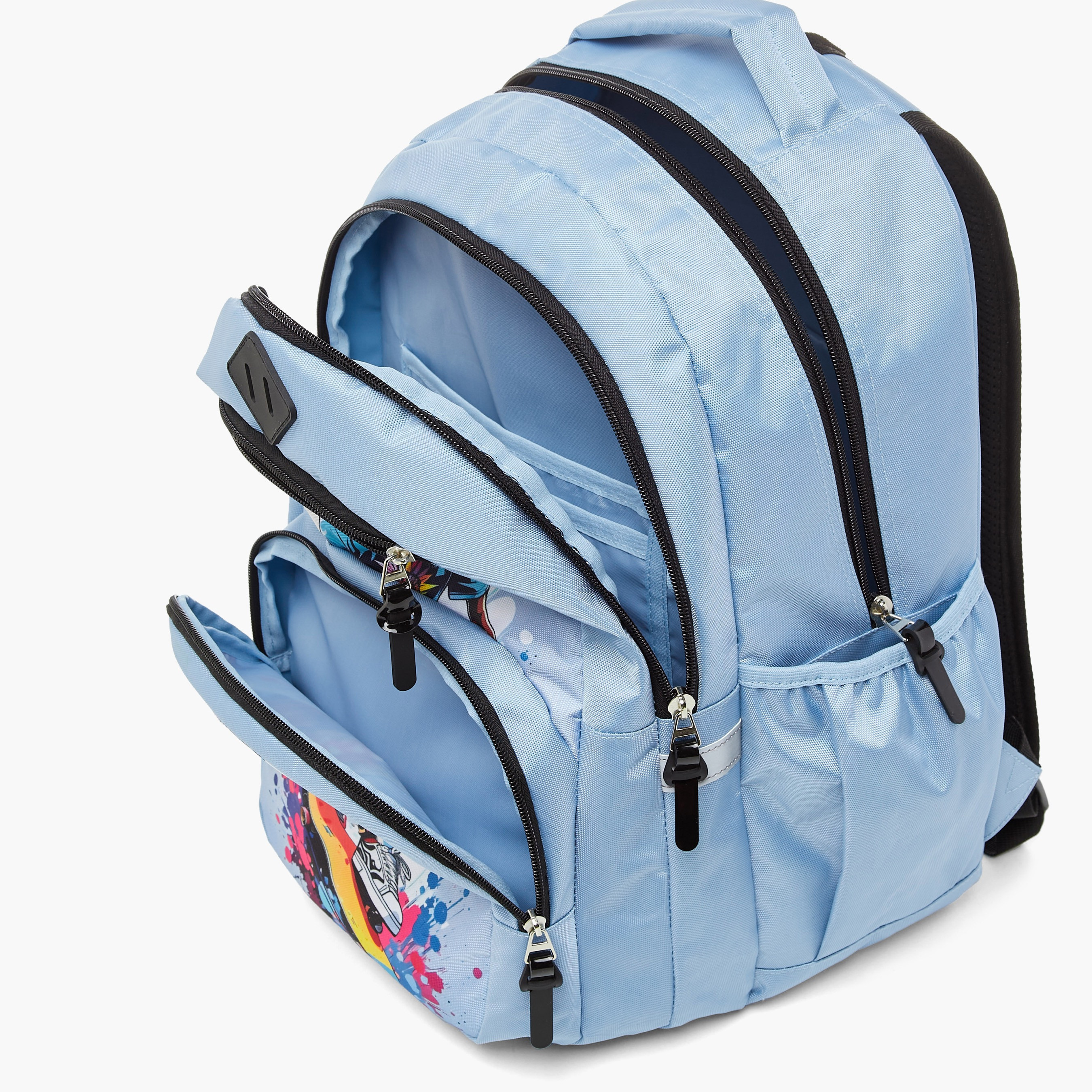 Juniors Graphic Print Backpack with Zip Closure and Adjustable Shoulder Straps - 18 inches-school-bagsandbackpacks-backpacks-image-10