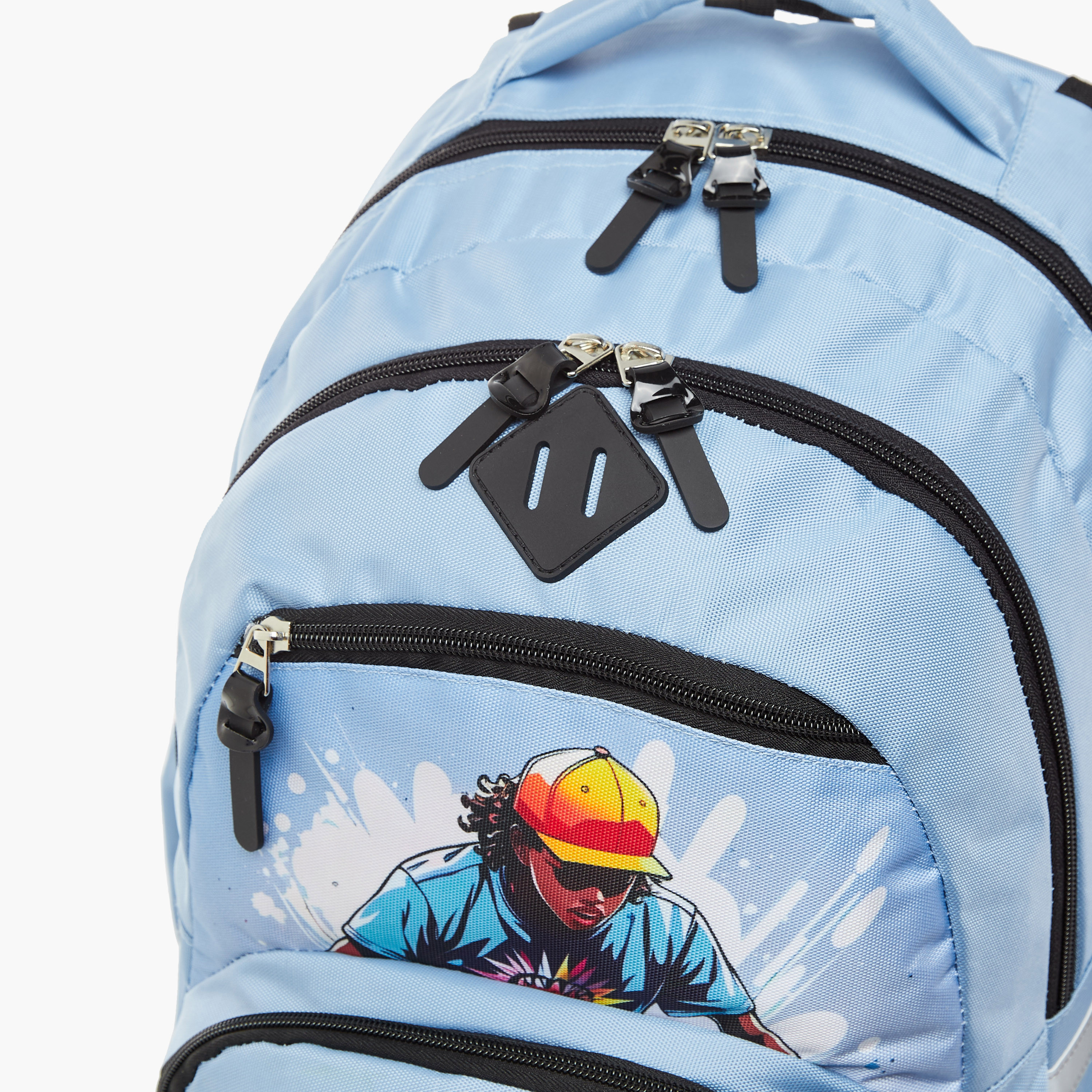 Juniors Graphic Print Backpack with Zip Closure and Adjustable Shoulder Straps - 18 inches-school-bagsandbackpacks-backpacks-image-7