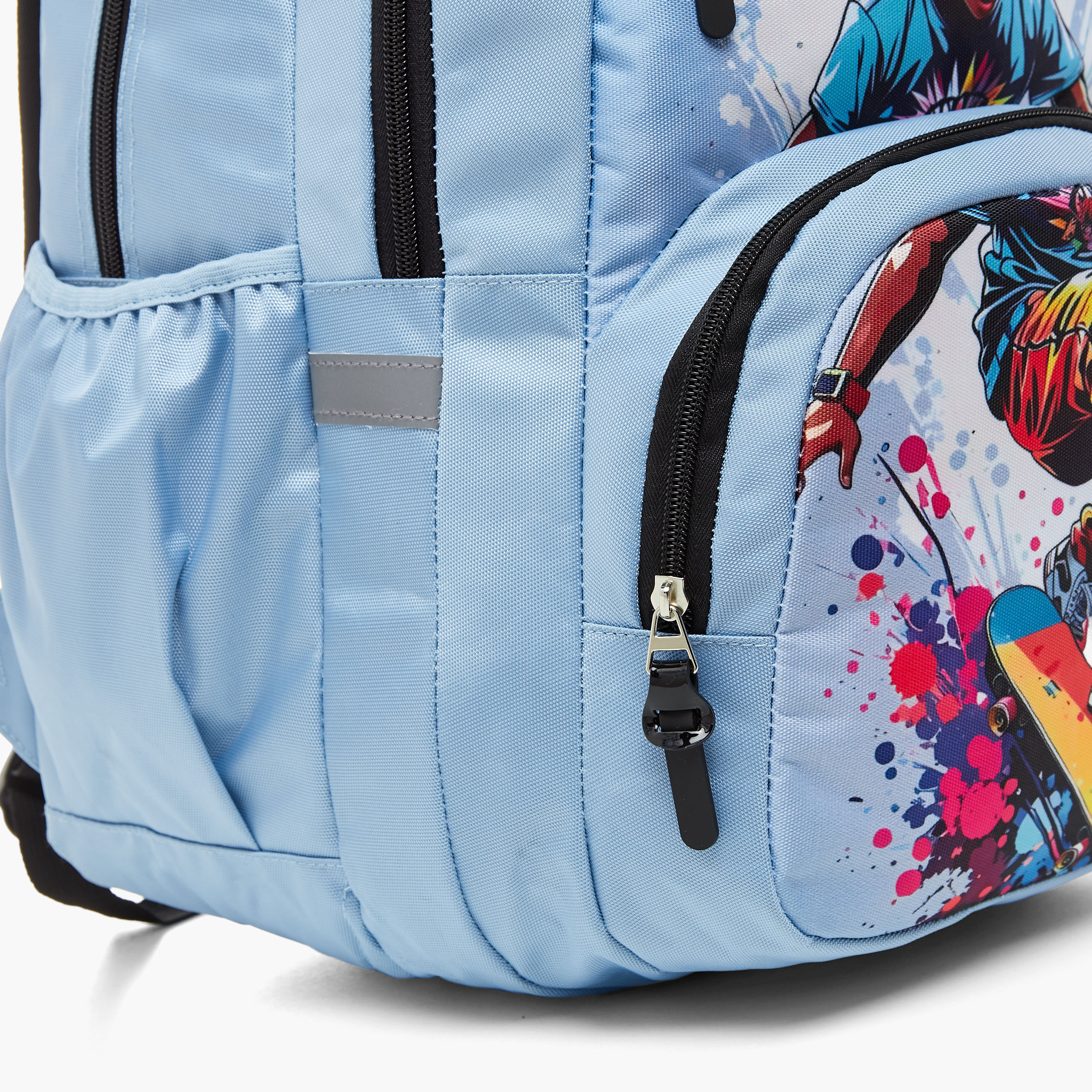 Juniors Graphic Print Backpack with Zip Closure and Adjustable Shoulder Straps - 18 inches-school-bagsandbackpacks-backpacks-image-8