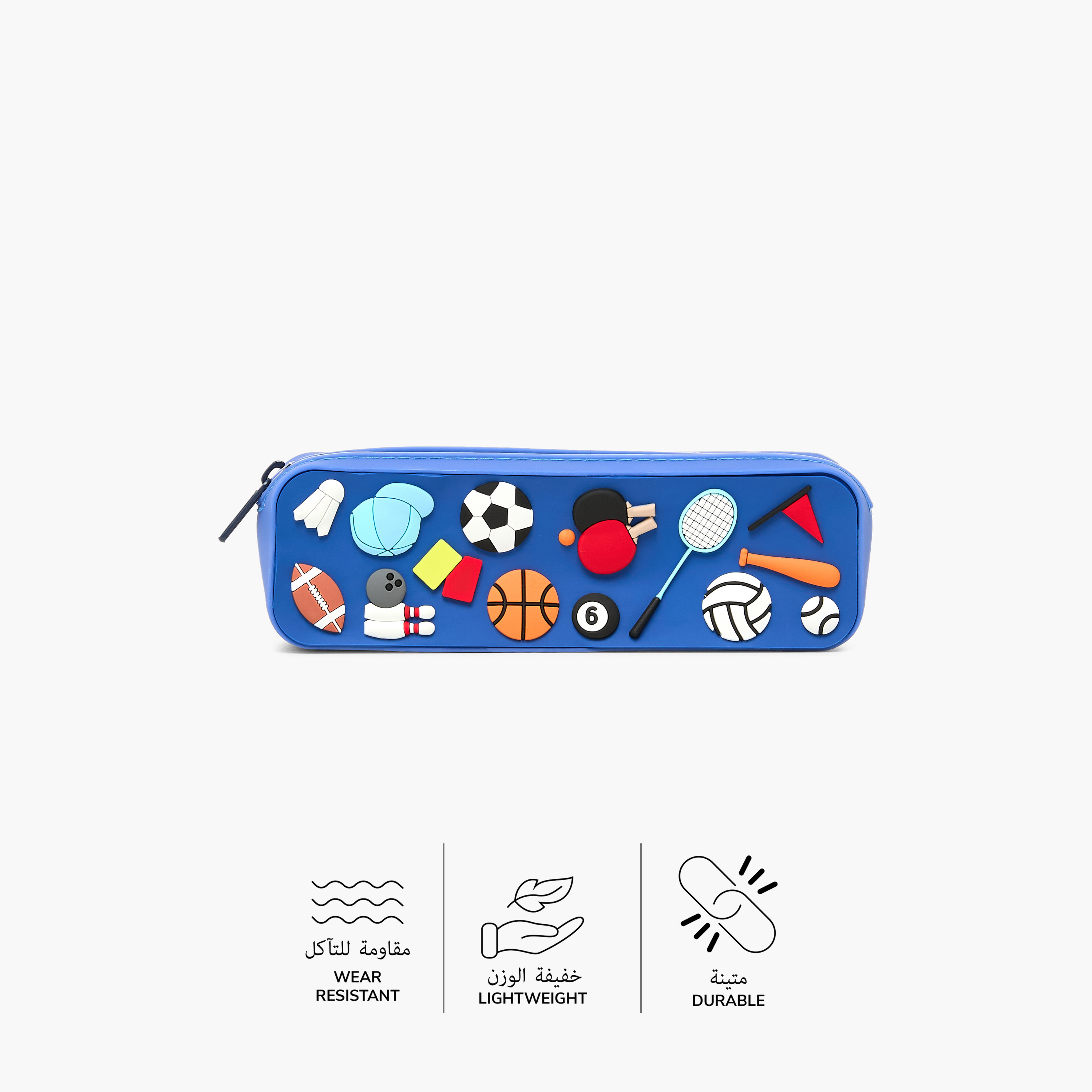 مقلمة سيليكون بسحاب إغلاق ونقوش ثلاثية الأبعاد من جونيورز-school-stationery-pencilcases-image-4