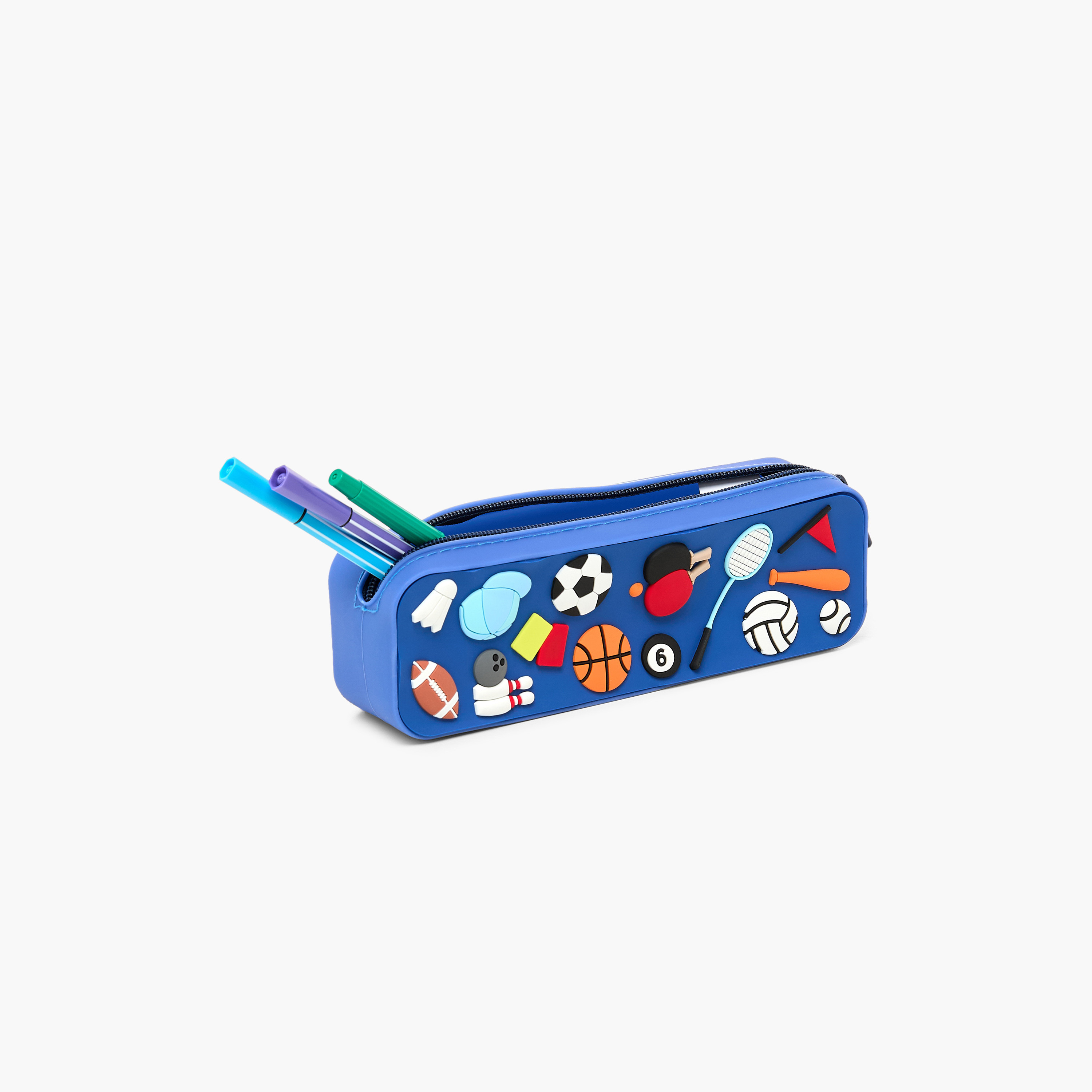 مقلمة سيليكون بسحاب إغلاق ونقوش ثلاثية الأبعاد من جونيورز-school-stationery-pencilcases-image-7