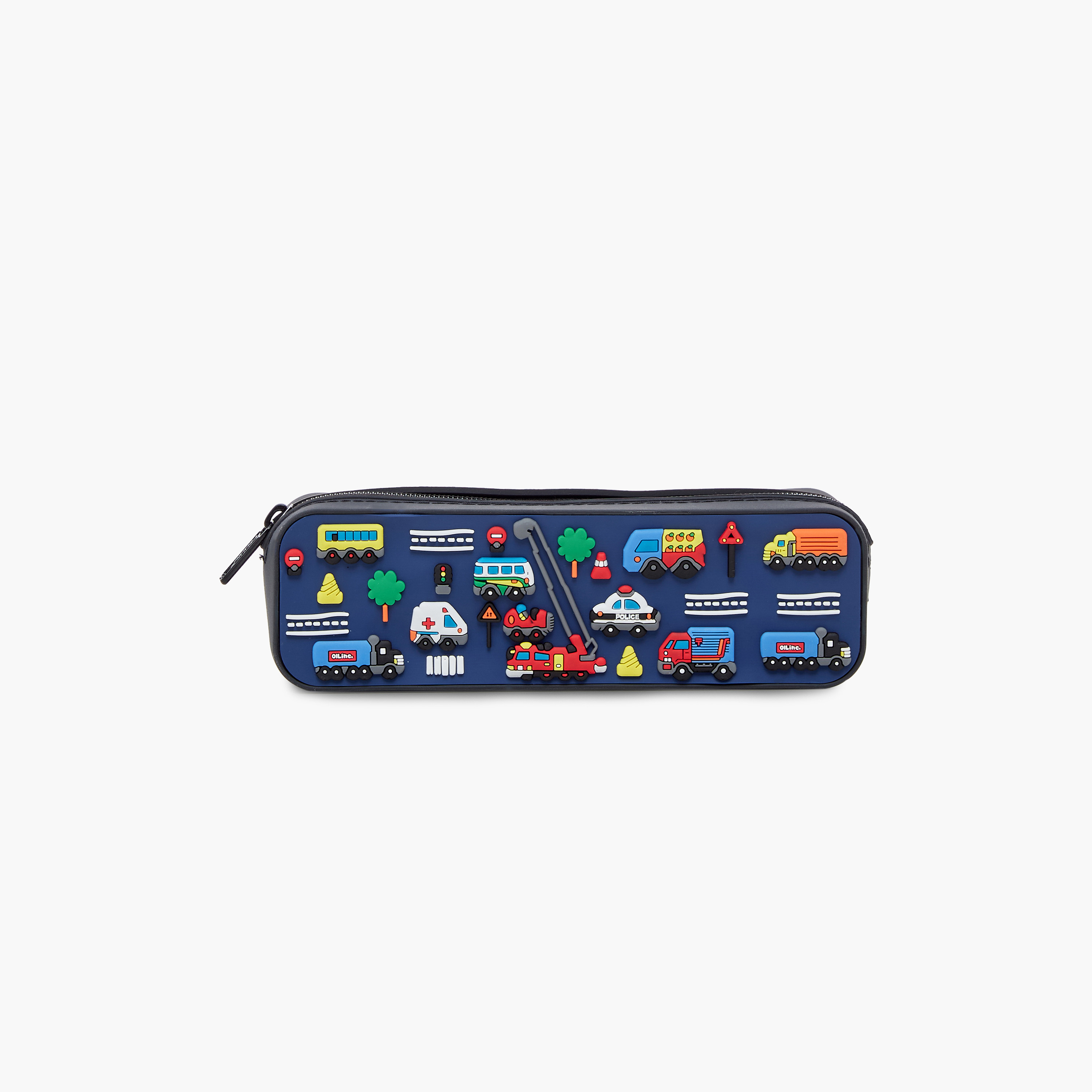 Juniors City Vehicle Embossed Pencil Case with Zip Closure-school-stationery-pencilcases-image-1