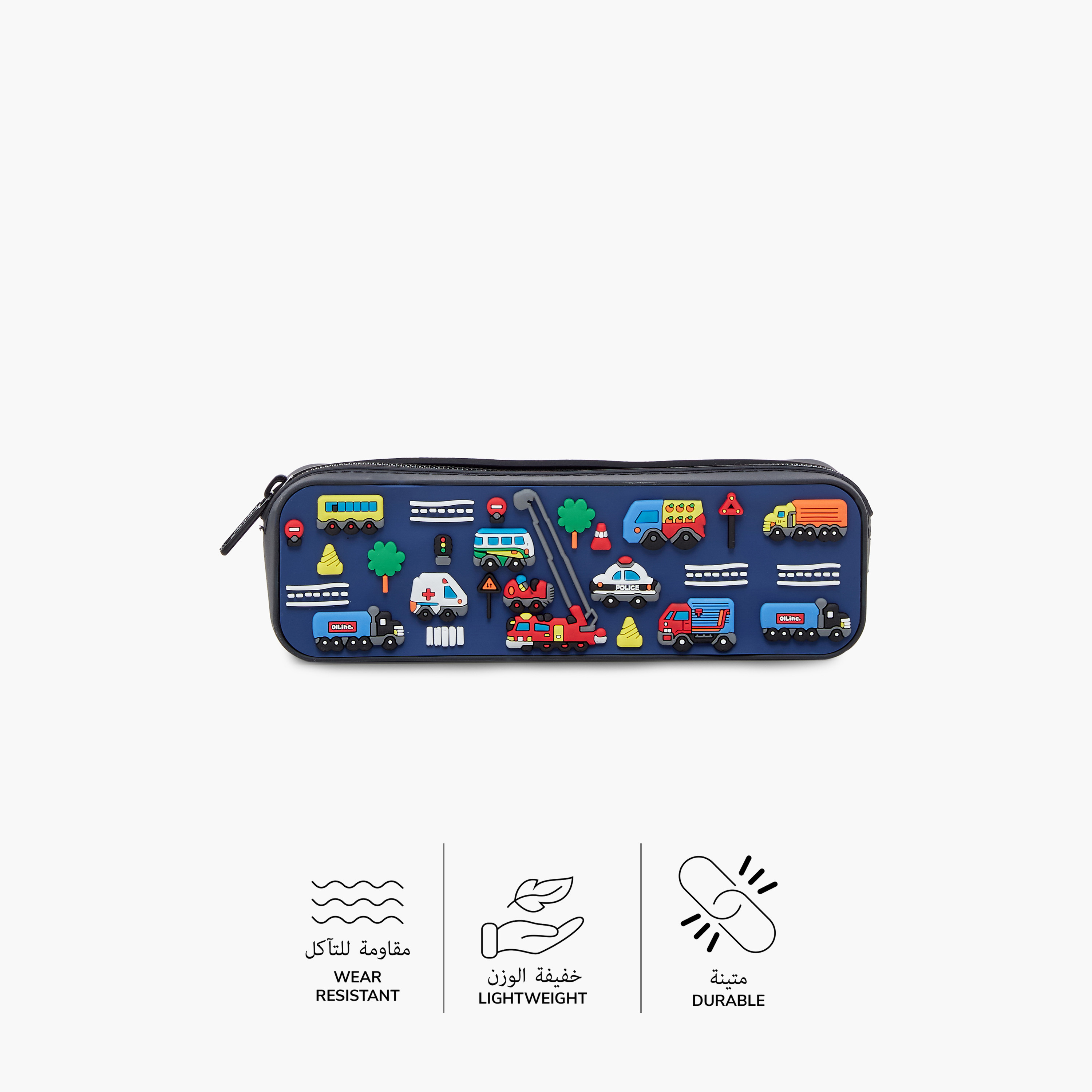 Juniors City Vehicle Embossed Pencil Case with Zip Closure-school-stationery-pencilcases-image-4