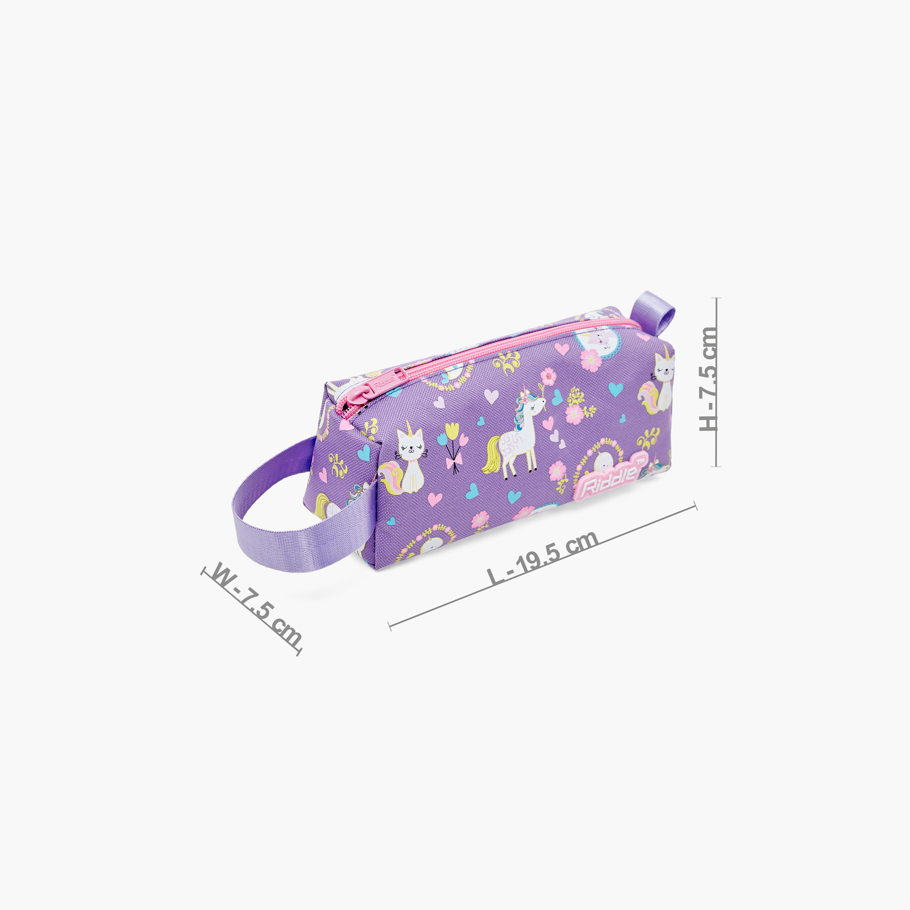 مقلمة بسحاب إغلاق وطبعات يونيكورن وفتحة للاسم من جونيورز-school-stationery-pencilcases-image-2