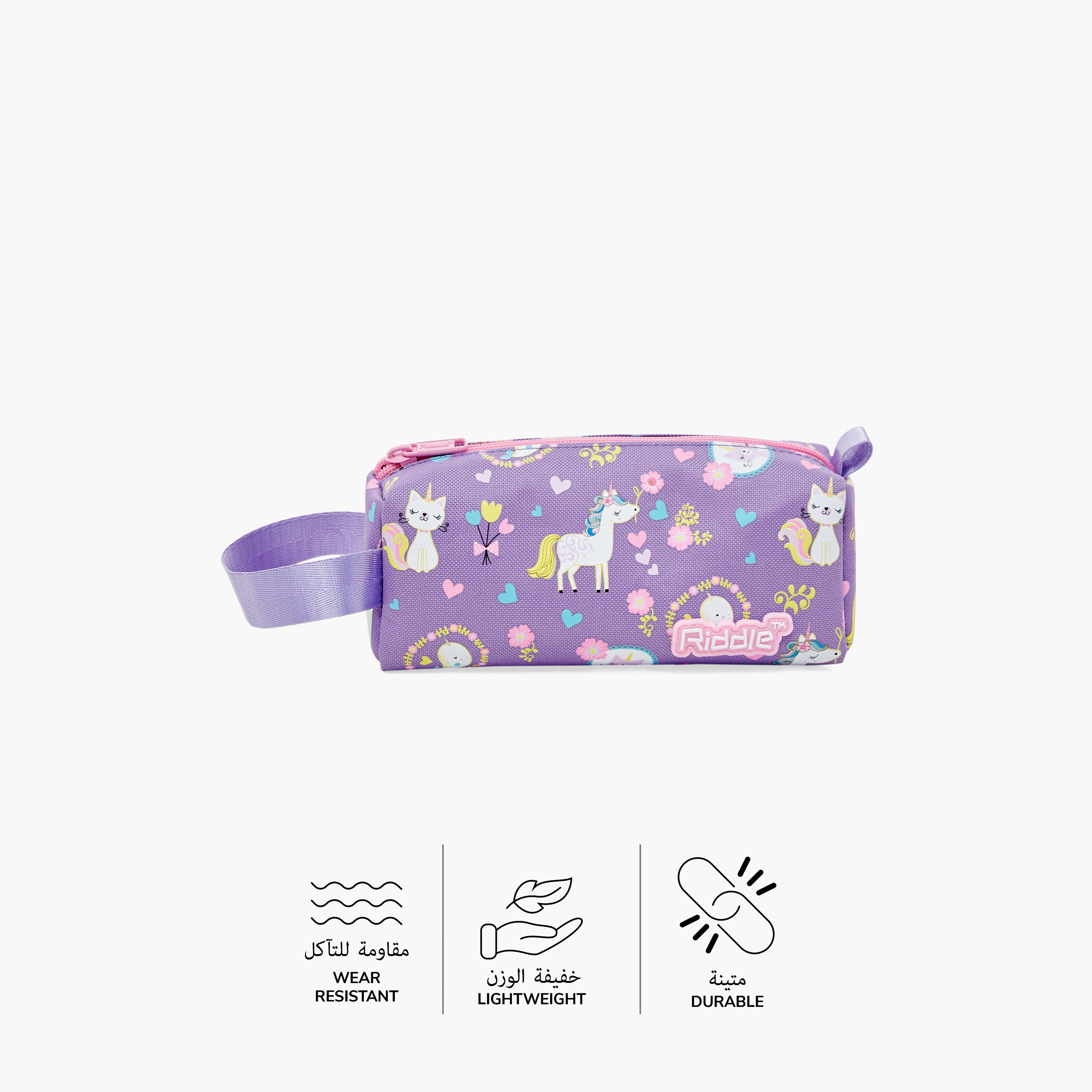 مقلمة بسحاب إغلاق وطبعات يونيكورن وفتحة للاسم من جونيورز-school-stationery-pencilcases-image-4