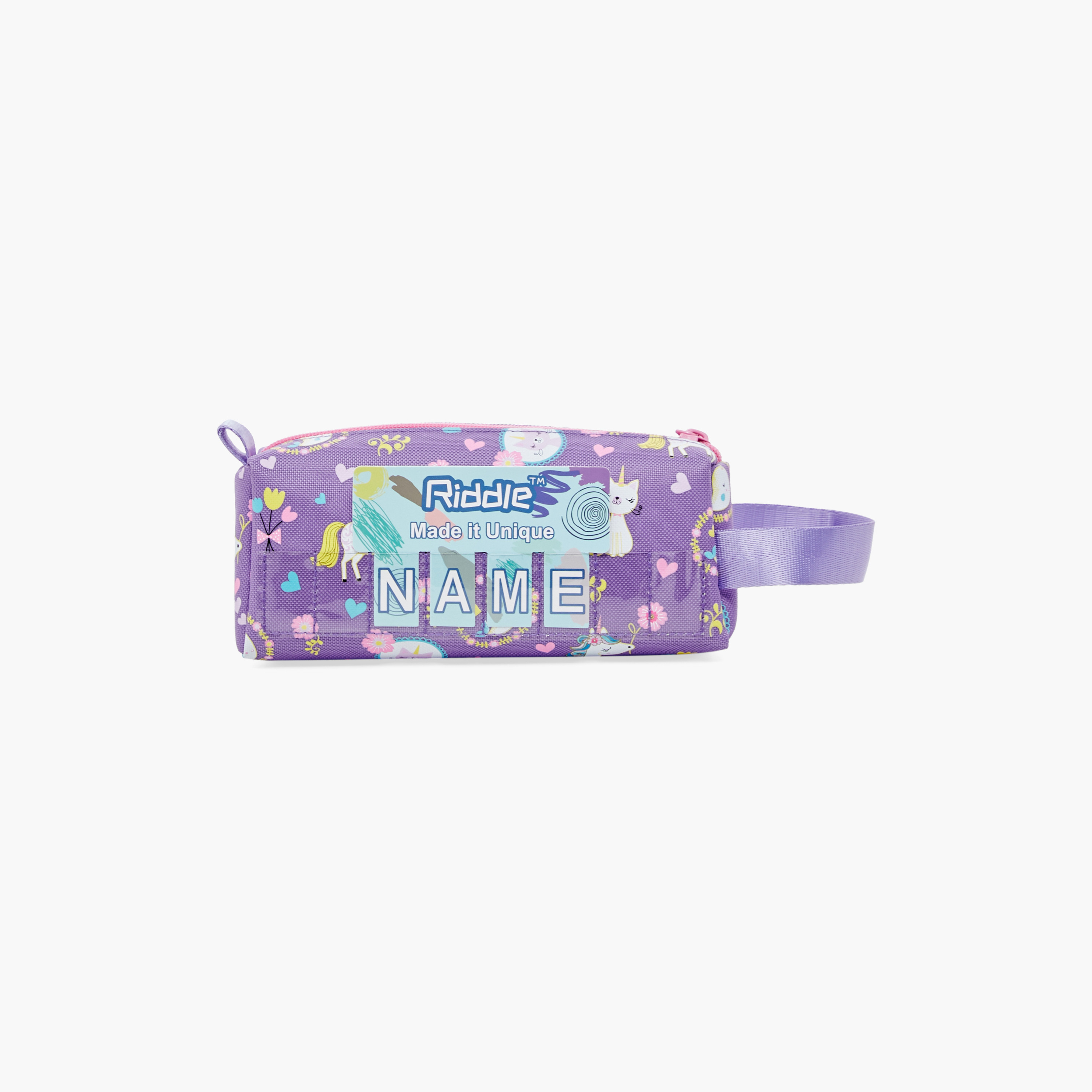 مقلمة بسحاب إغلاق وطبعات يونيكورن وفتحة للاسم من جونيورز-school-stationery-pencilcases-image-5