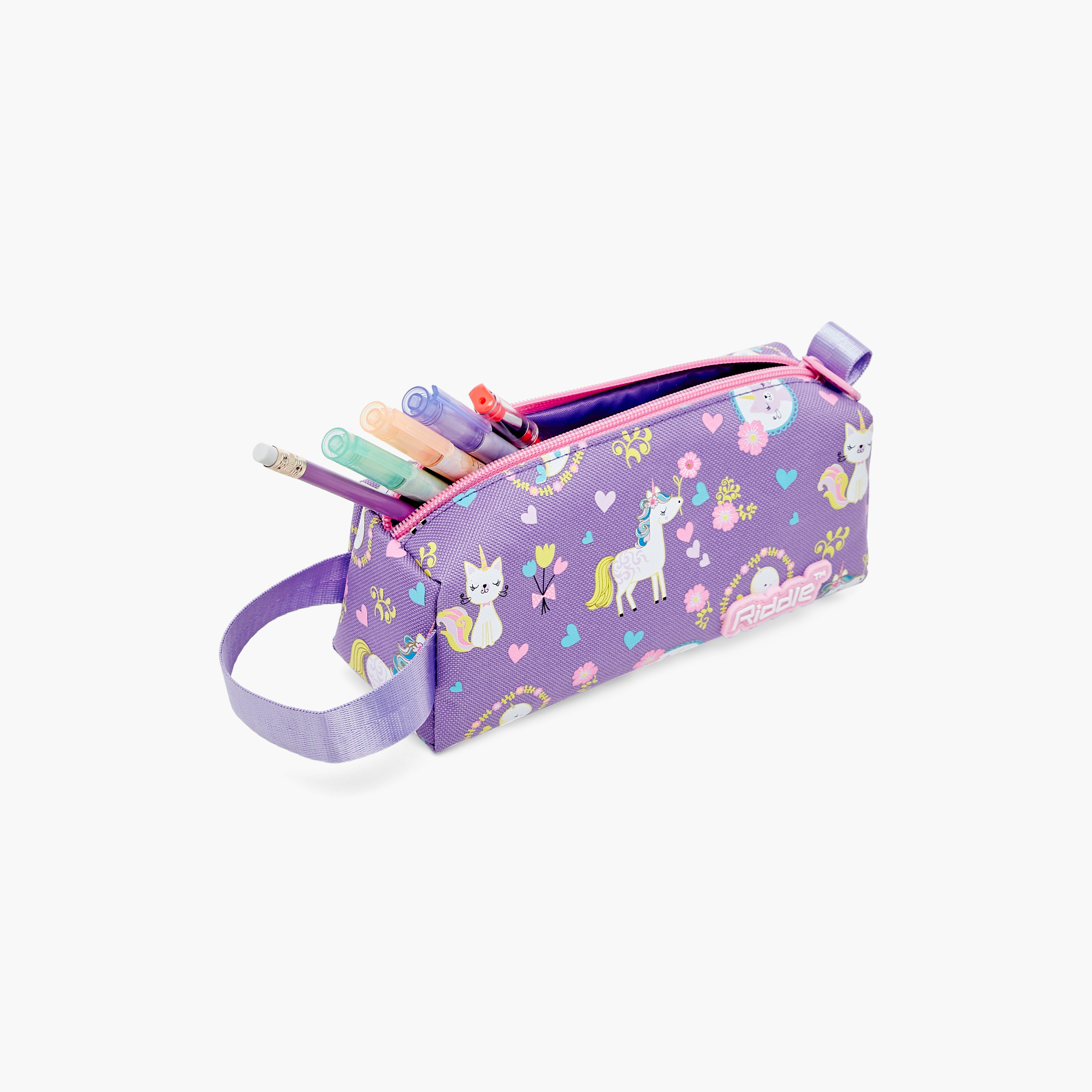 مقلمة بسحاب إغلاق وطبعات يونيكورن وفتحة للاسم من جونيورز-school-stationery-pencilcases-image-9