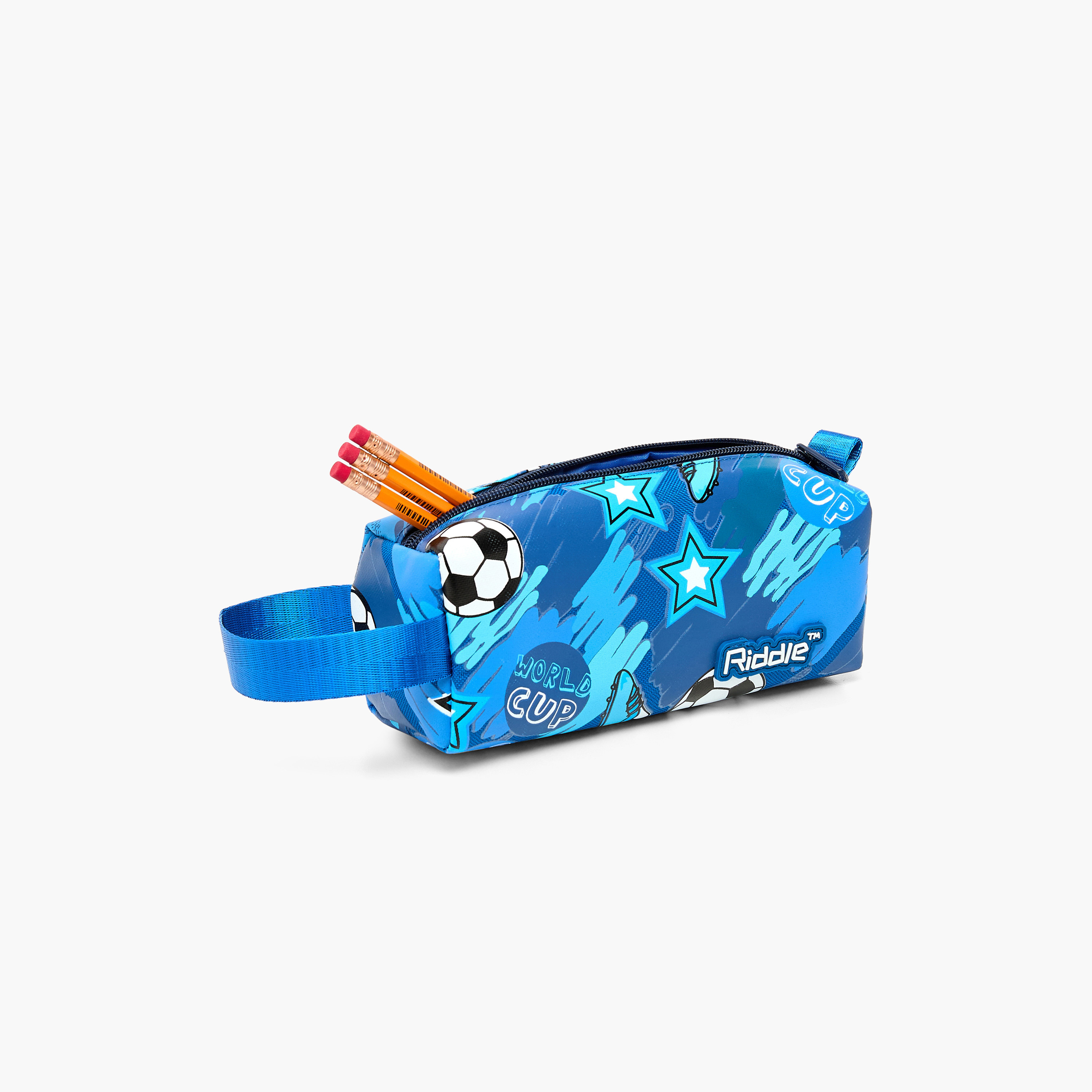 مقلمة بسحاب إغلاق وطبعات كرة قدم من جونيورز-school-stationery-pencilcases-image-8
