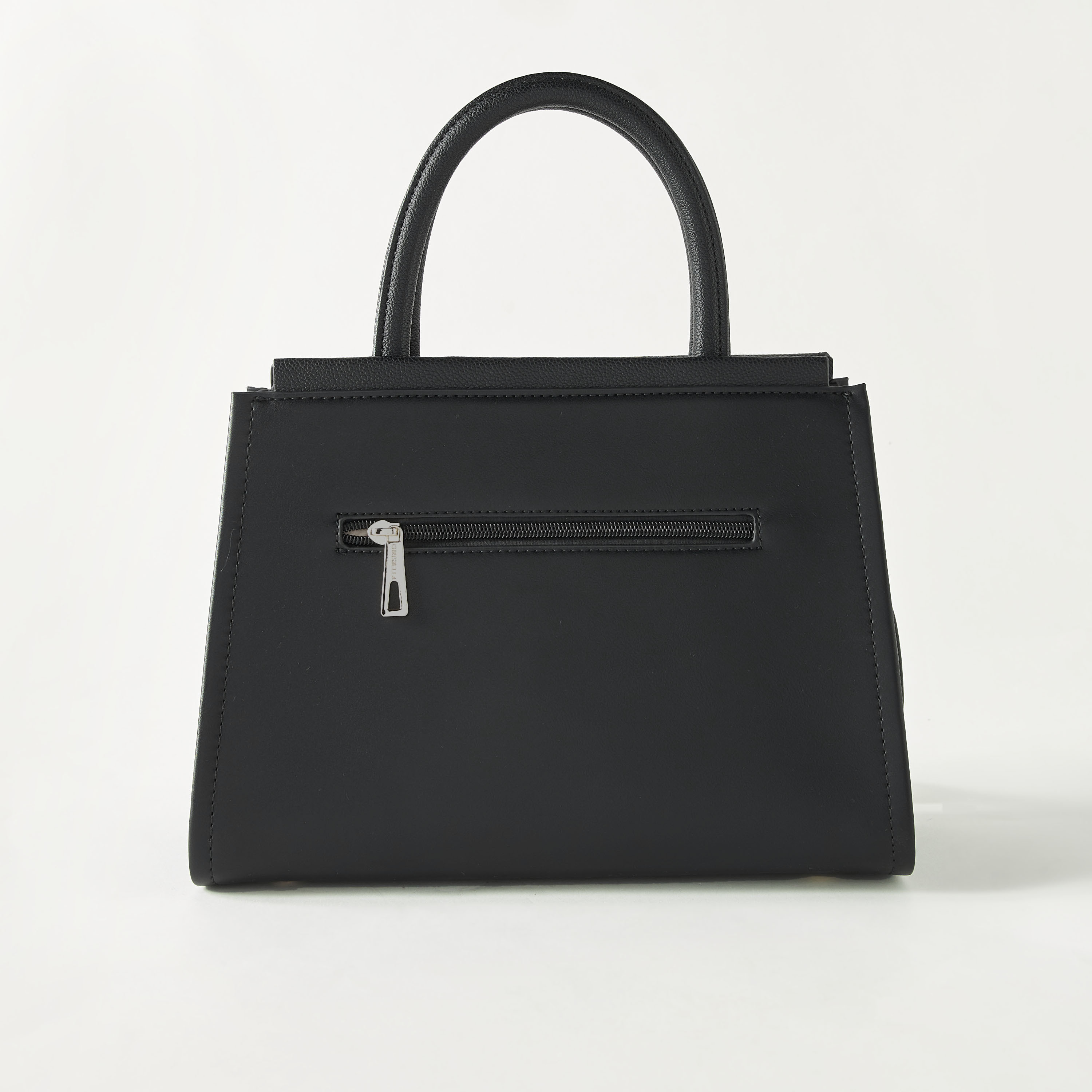 Chrisbella Textured Satchel Bag with Double Handle and Pouch-women-bagsandwallets-handbags-image-7