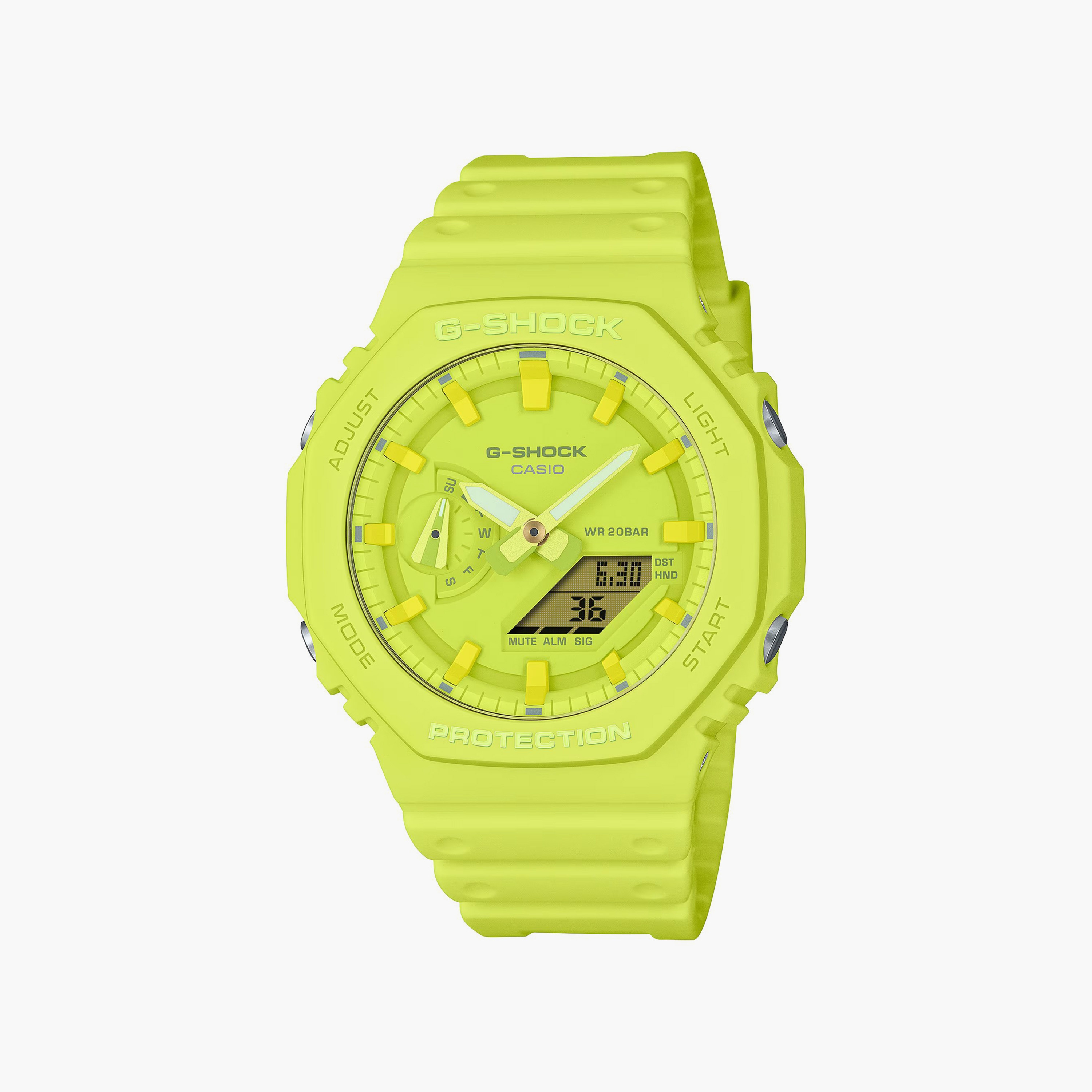 G-SHOCK Men's Yellow Analog-Digital Silicone Strap Watch | GA-2100-9A9-men-watchesandjewellery-watches-image-1