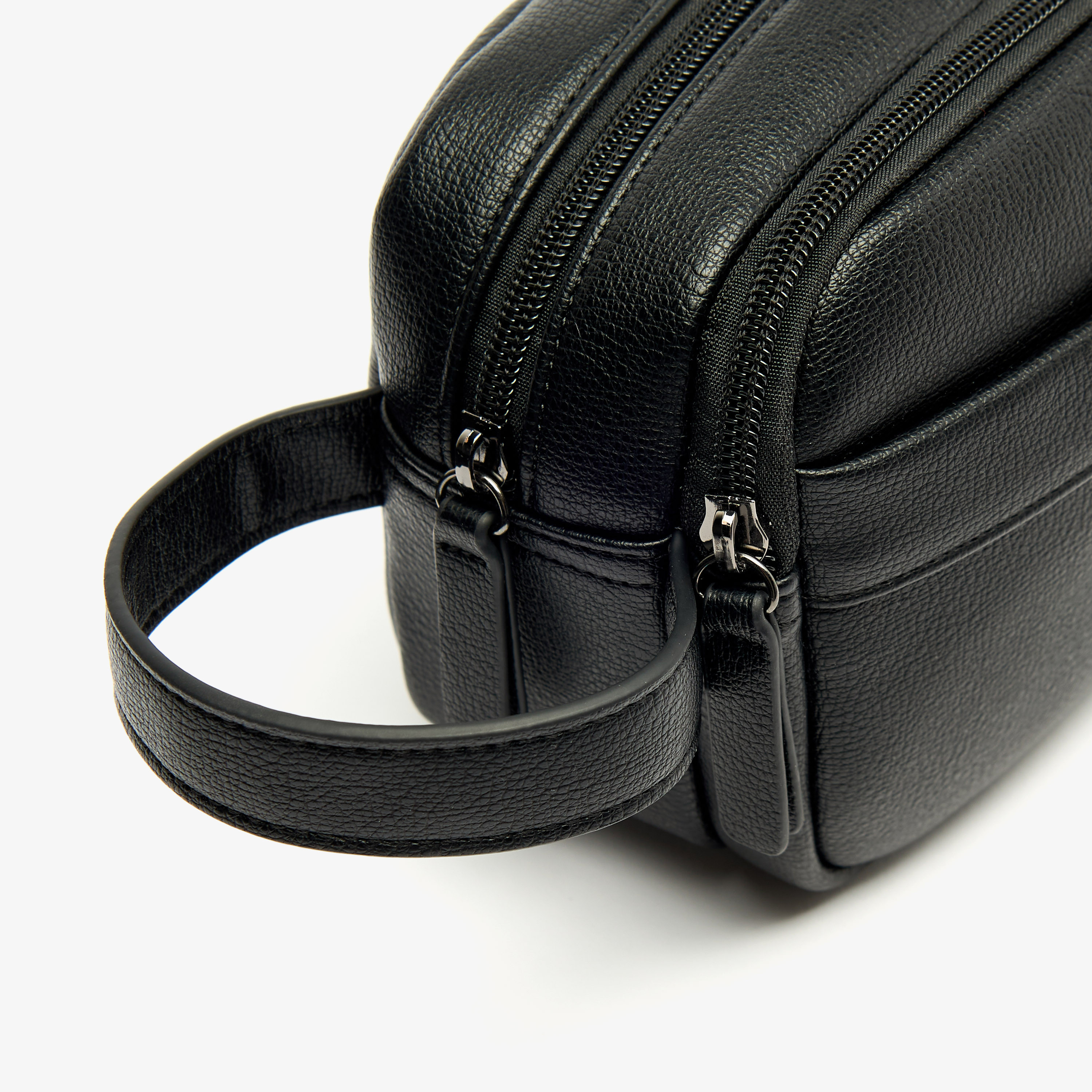 Duchini Solid Pouch with Zip Closure and Wristlet Strap-men-bags-image-3