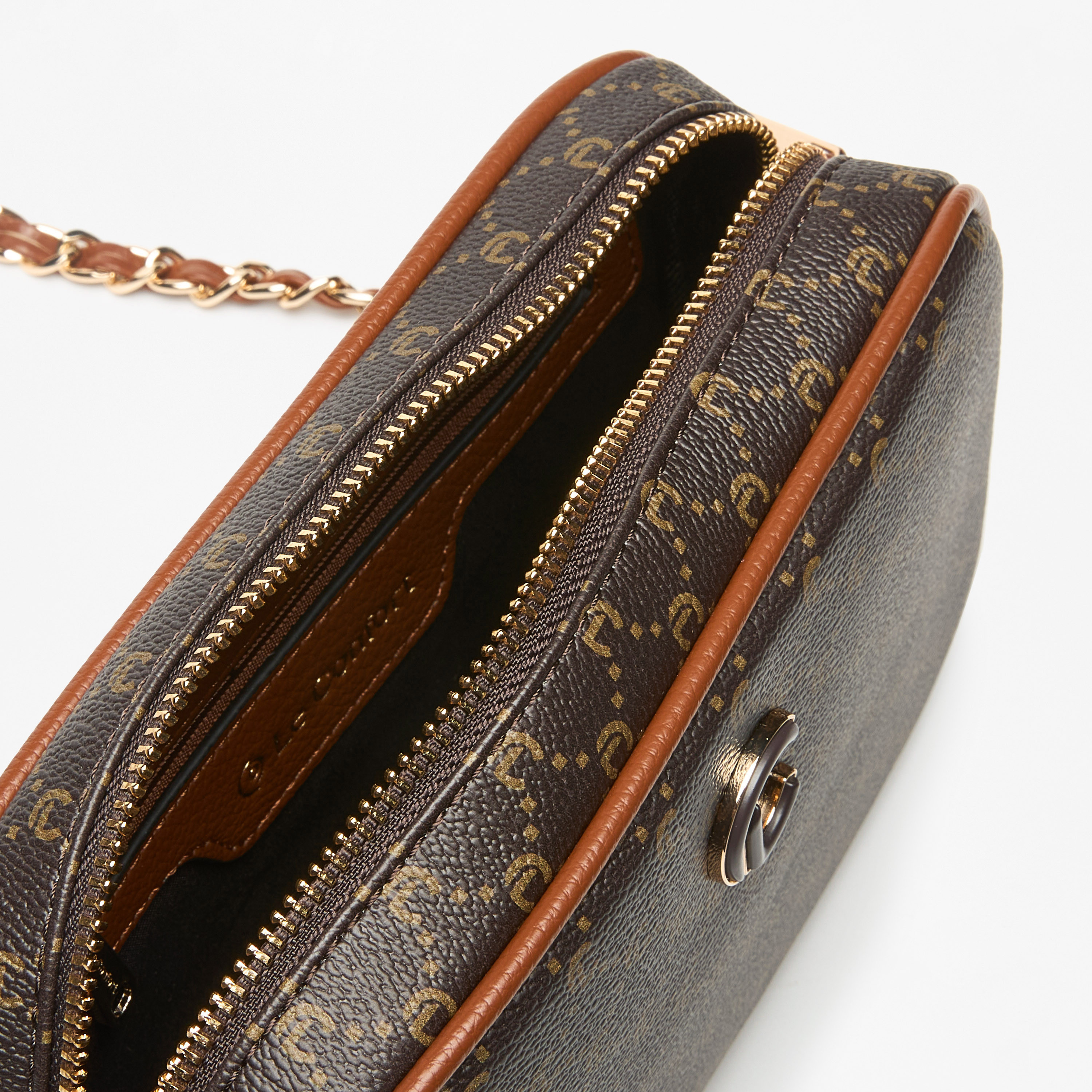 Le Confort All-Over Monogram Print Crossbody Bag with Chain Strap and Zip Closure-women-bagsandwallets-handbags-image-5