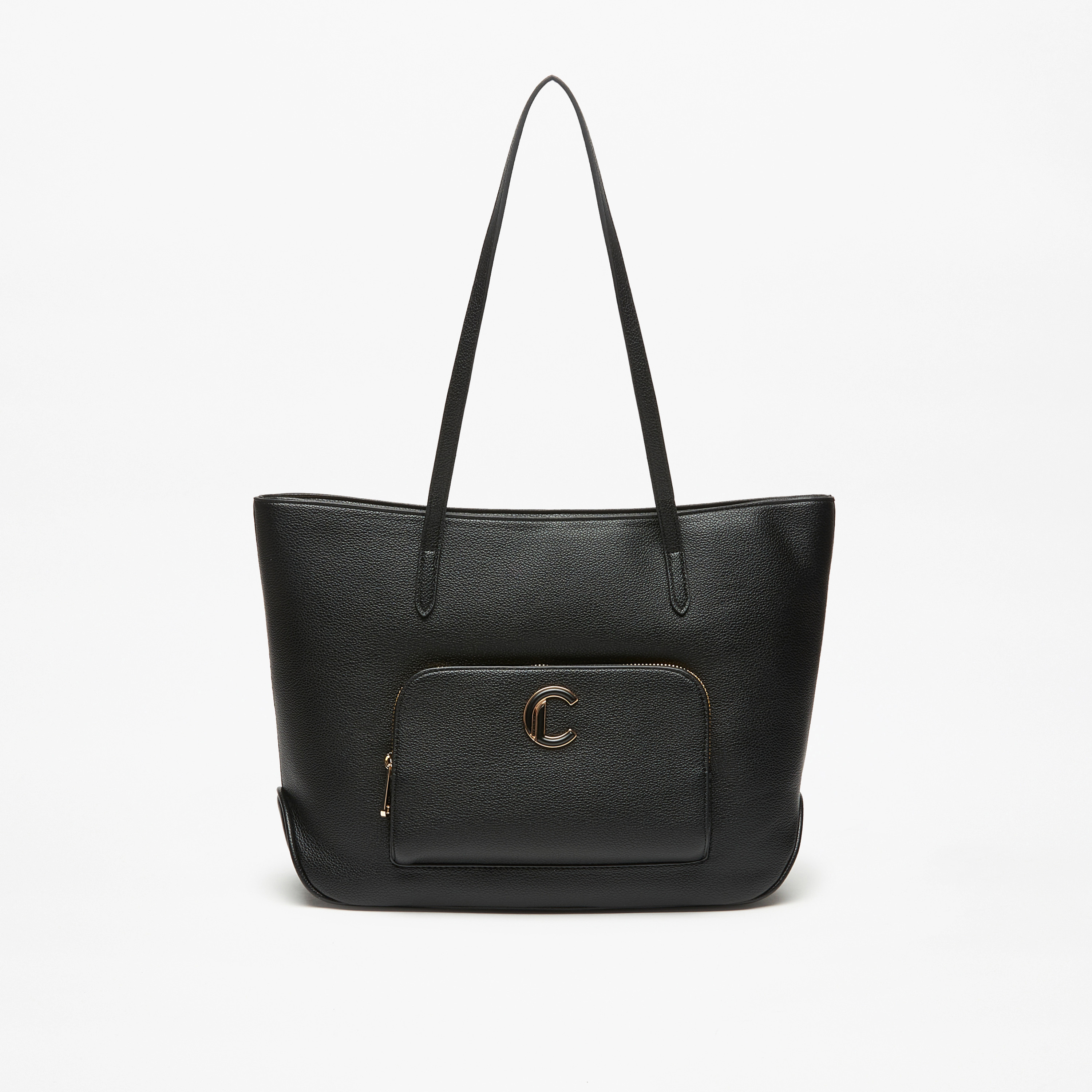 Le Confort Solid Tote Bag with Front Pocket and Zip Closure-women-bagsandwallets-handbags-image-1