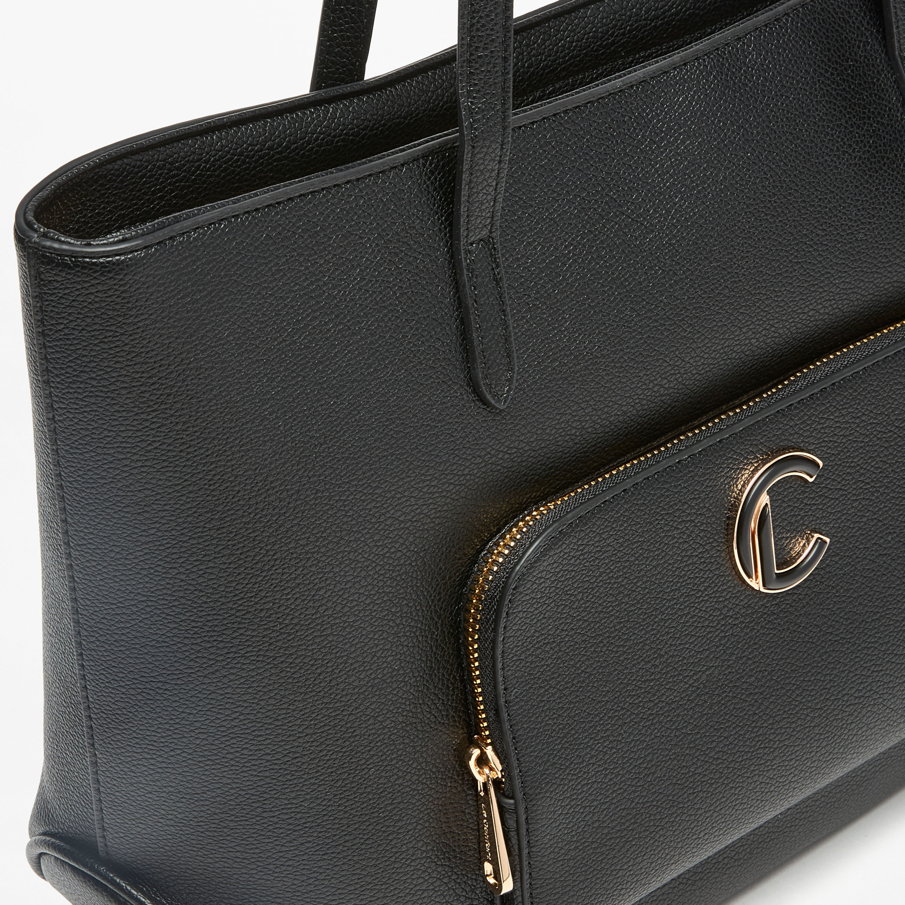 Le Confort Solid Tote Bag with Front Pocket and Zip Closure-women-bagsandwallets-handbags-image-4
