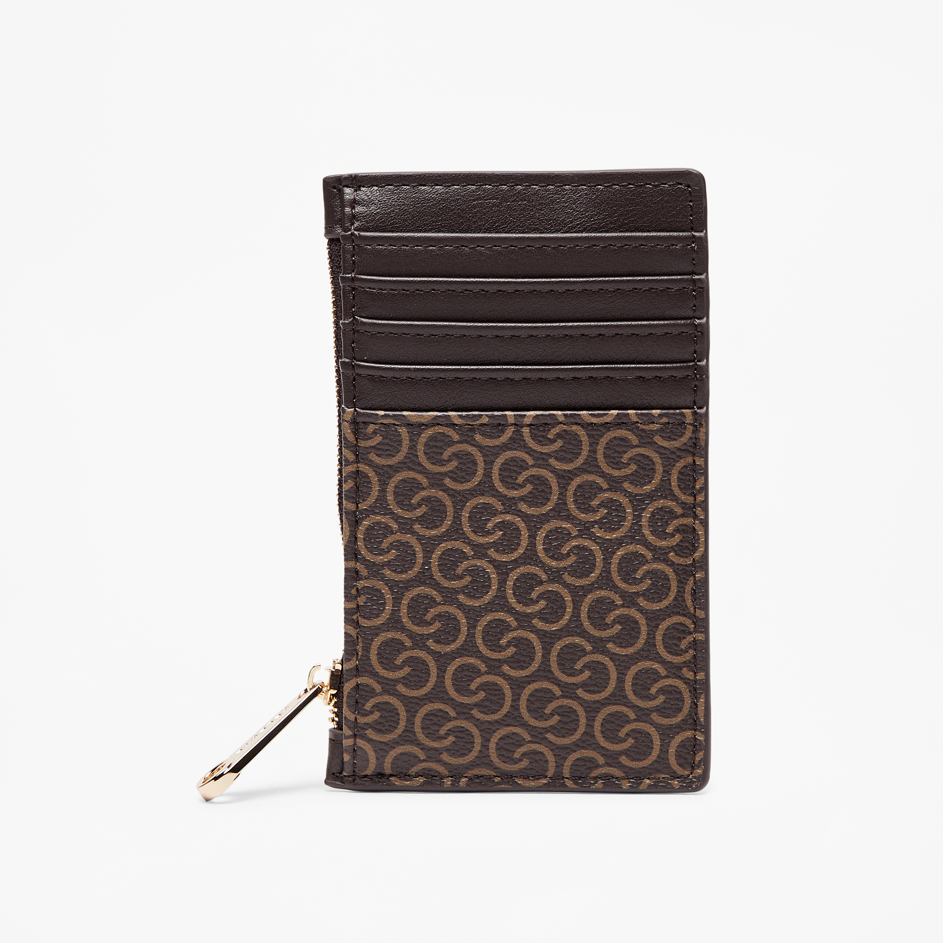 حامل بطاقات بطبعات مونوجرام وسحاب إغلاق من سيليست-women-bagsandwallets-wallets-image-2