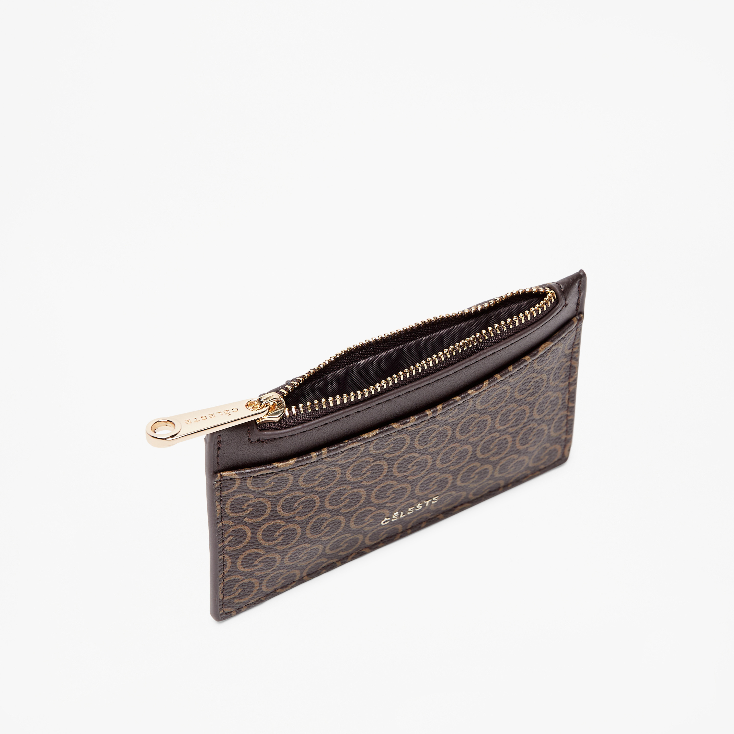حامل بطاقات بطبعات مونوجرام وسحاب إغلاق من سيليست-women-bagsandwallets-wallets-image-4