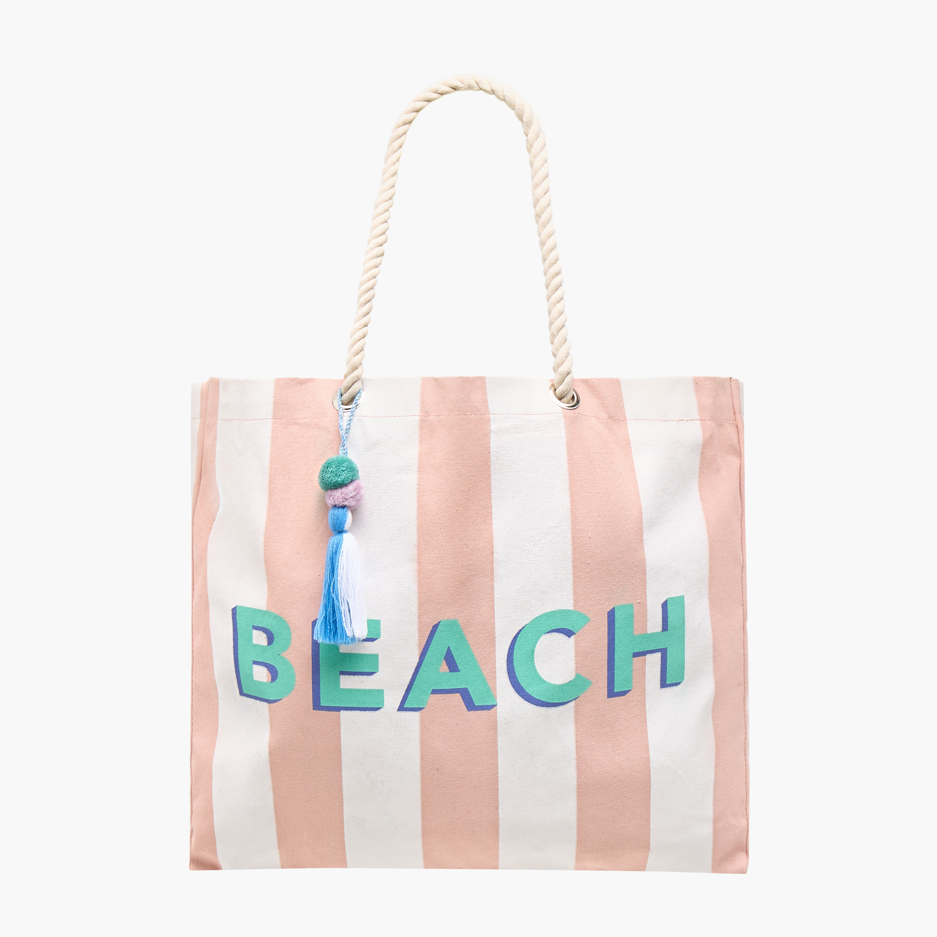 Striped Canvas Tote Bag with Double Handle-women-bagsandwallets-handbags-image-1