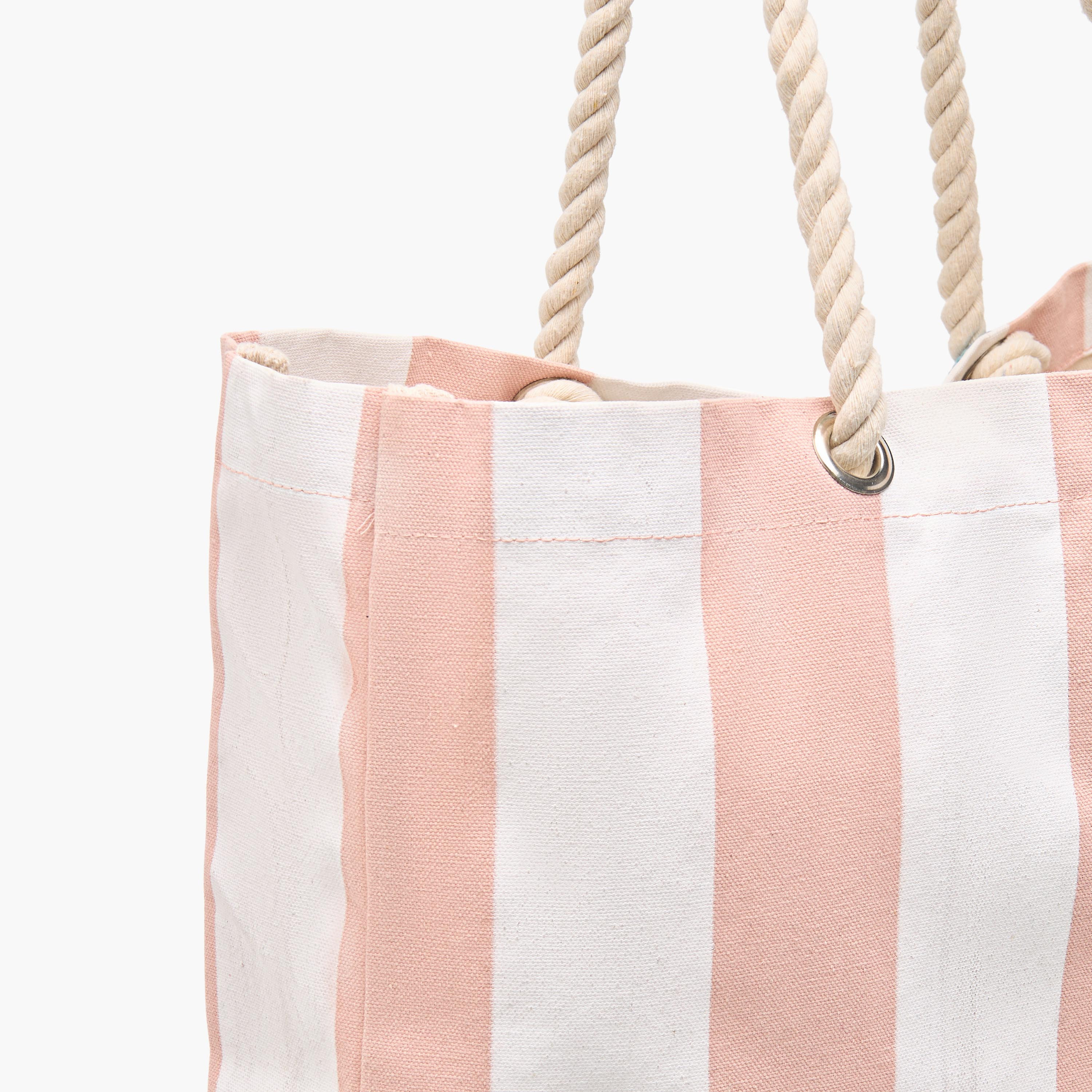 Striped Canvas Tote Bag with Double Handle-women-bagsandwallets-handbags-image-6