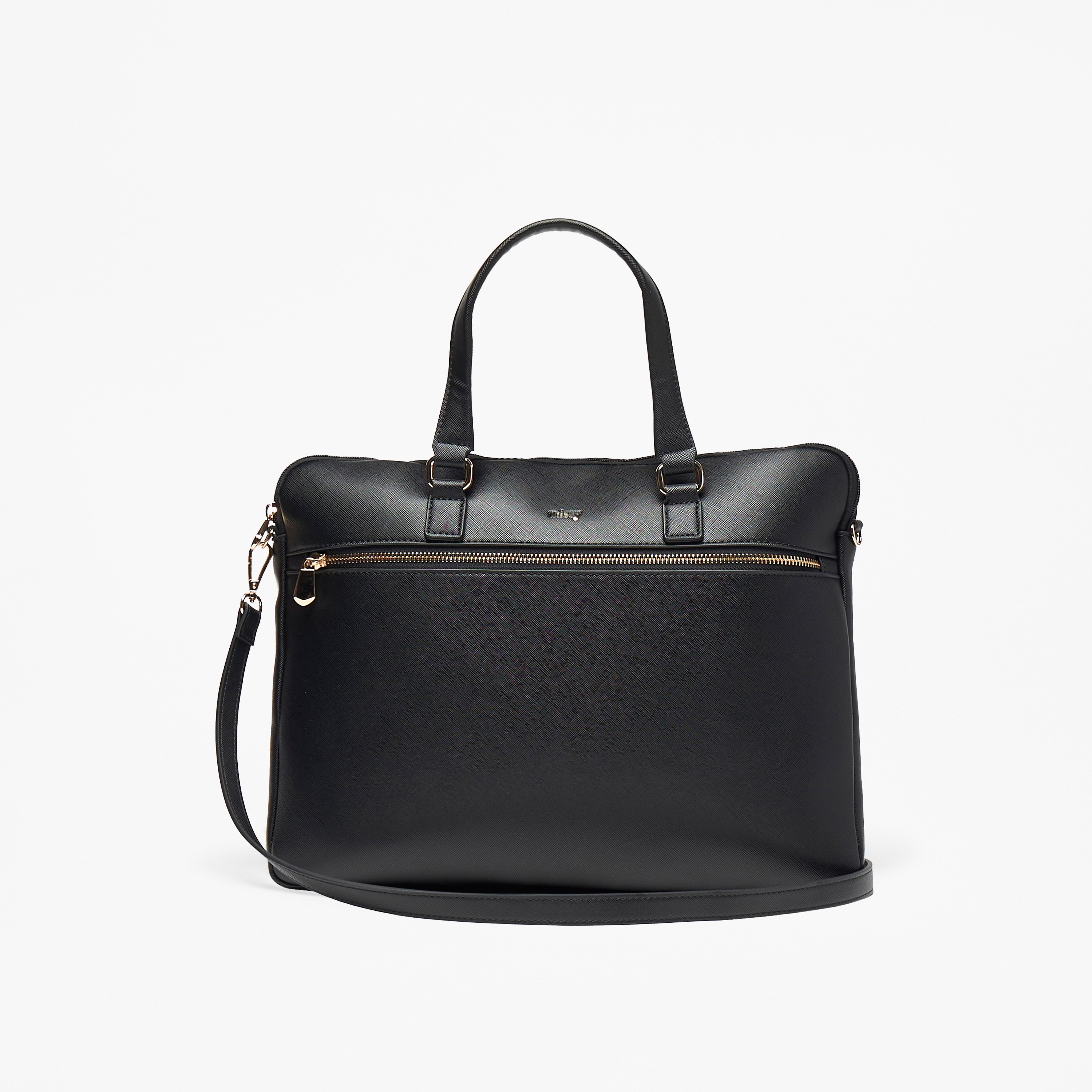 شنطة لابتوب سادة بحزام قابل للفصل وسحاب إغلاق من ميسي-women-bagsandwallets-handbags-image-1