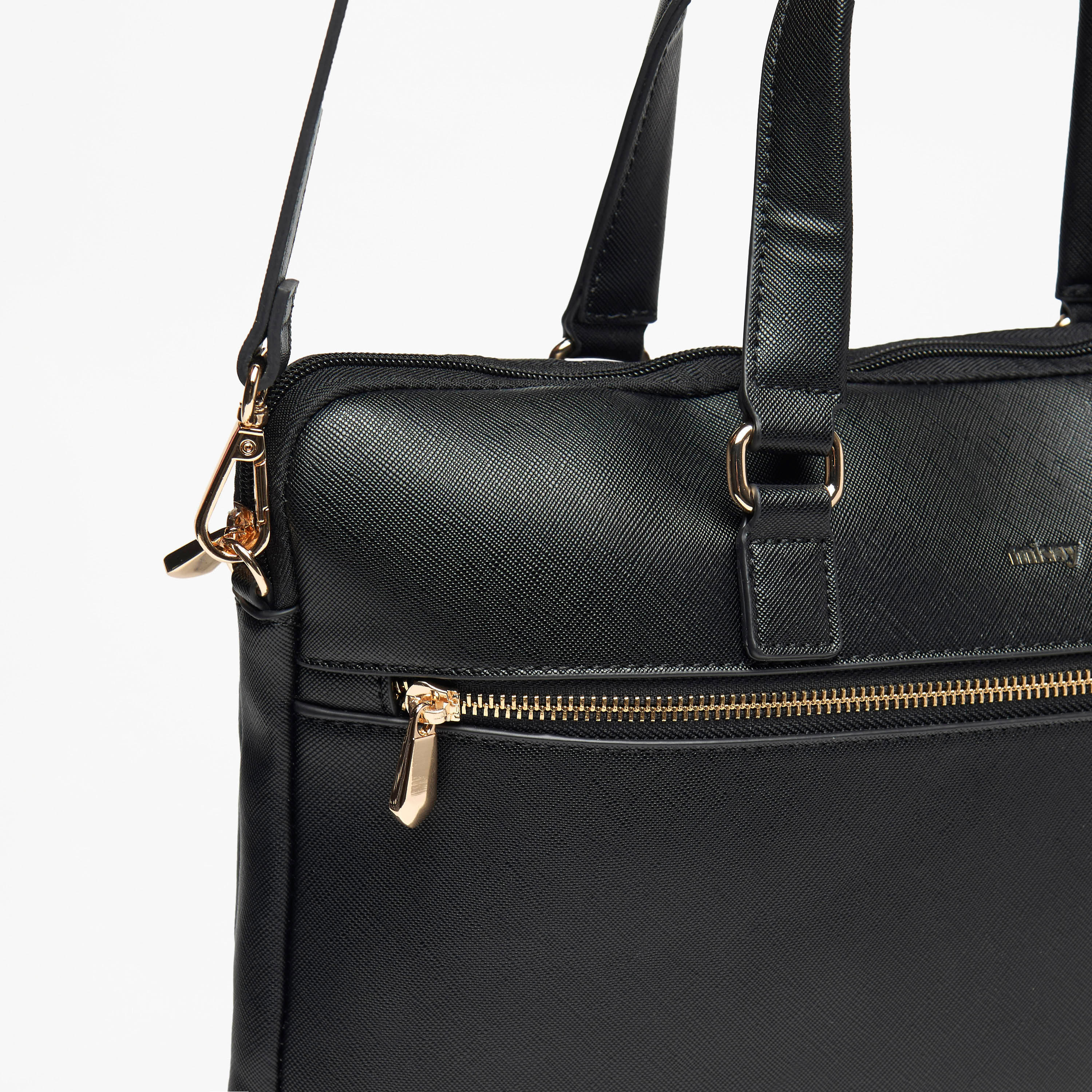 شنطة لابتوب سادة بحزام قابل للفصل وسحاب إغلاق من ميسي-women-bagsandwallets-handbags-image-3
