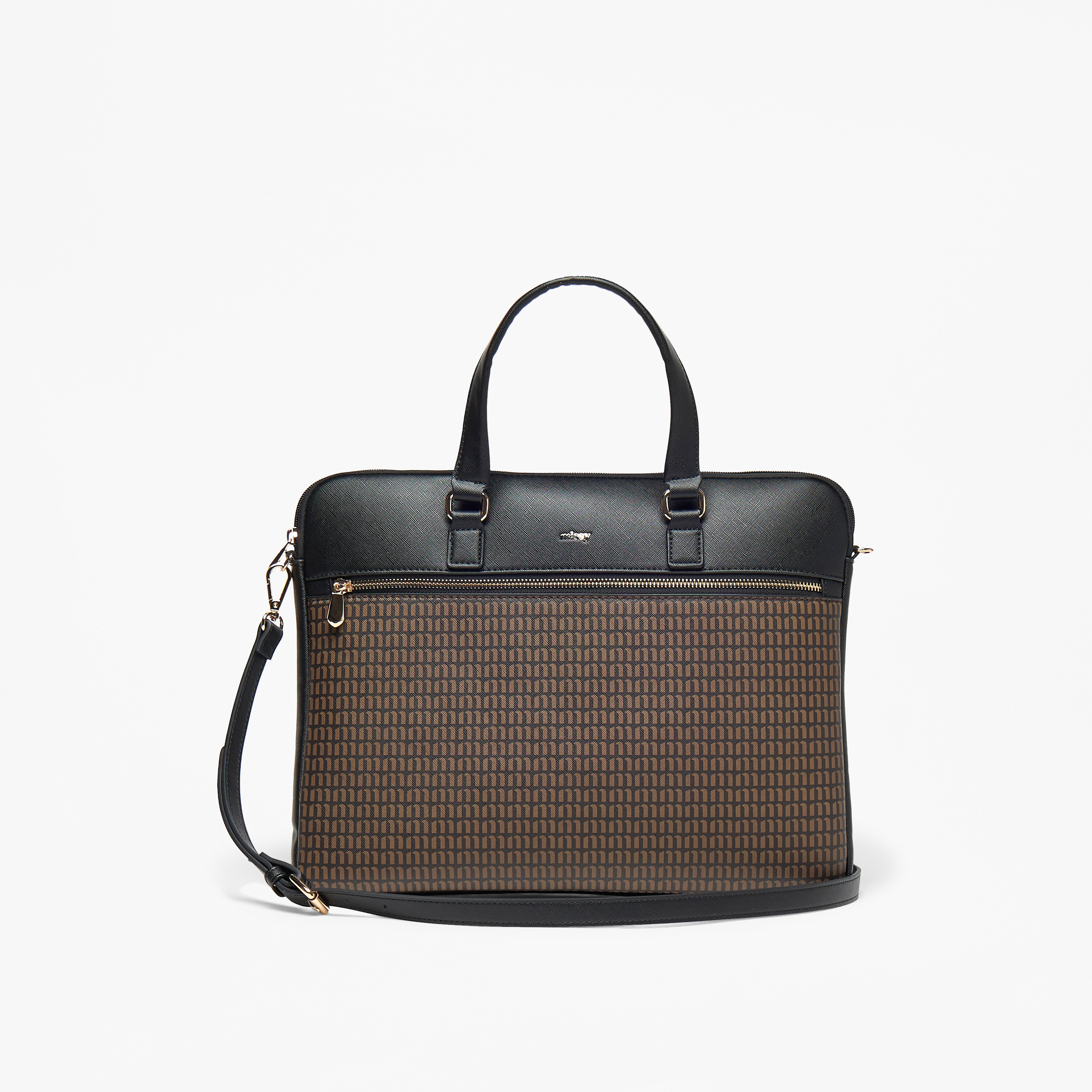 Missy Solid Laptop Bag with Detachable Strap and Zip Closure-women-bagsandwallets-handbags-image-1