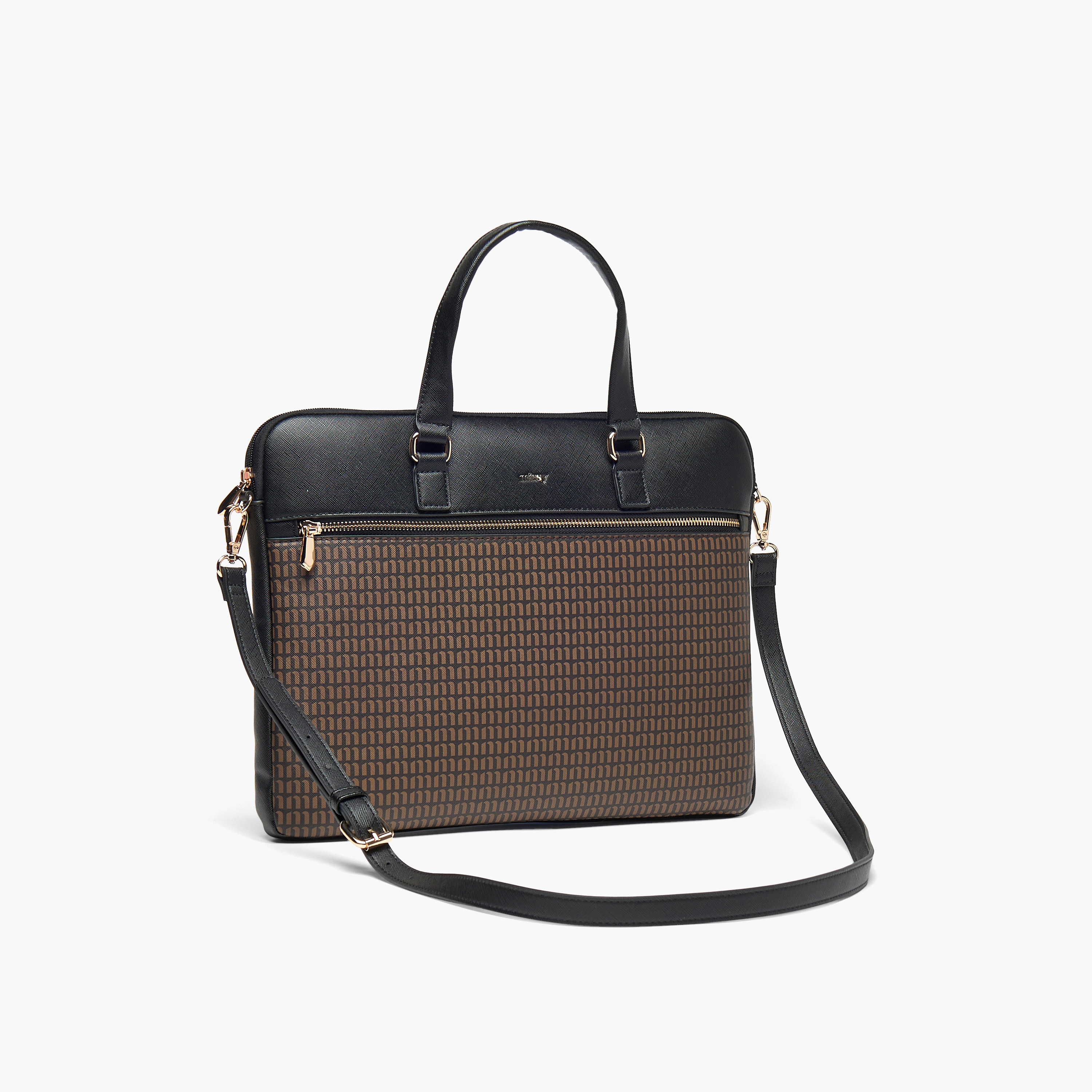 Missy Solid Laptop Bag with Detachable Strap and Zip Closure-women-bagsandwallets-handbags-image-3
