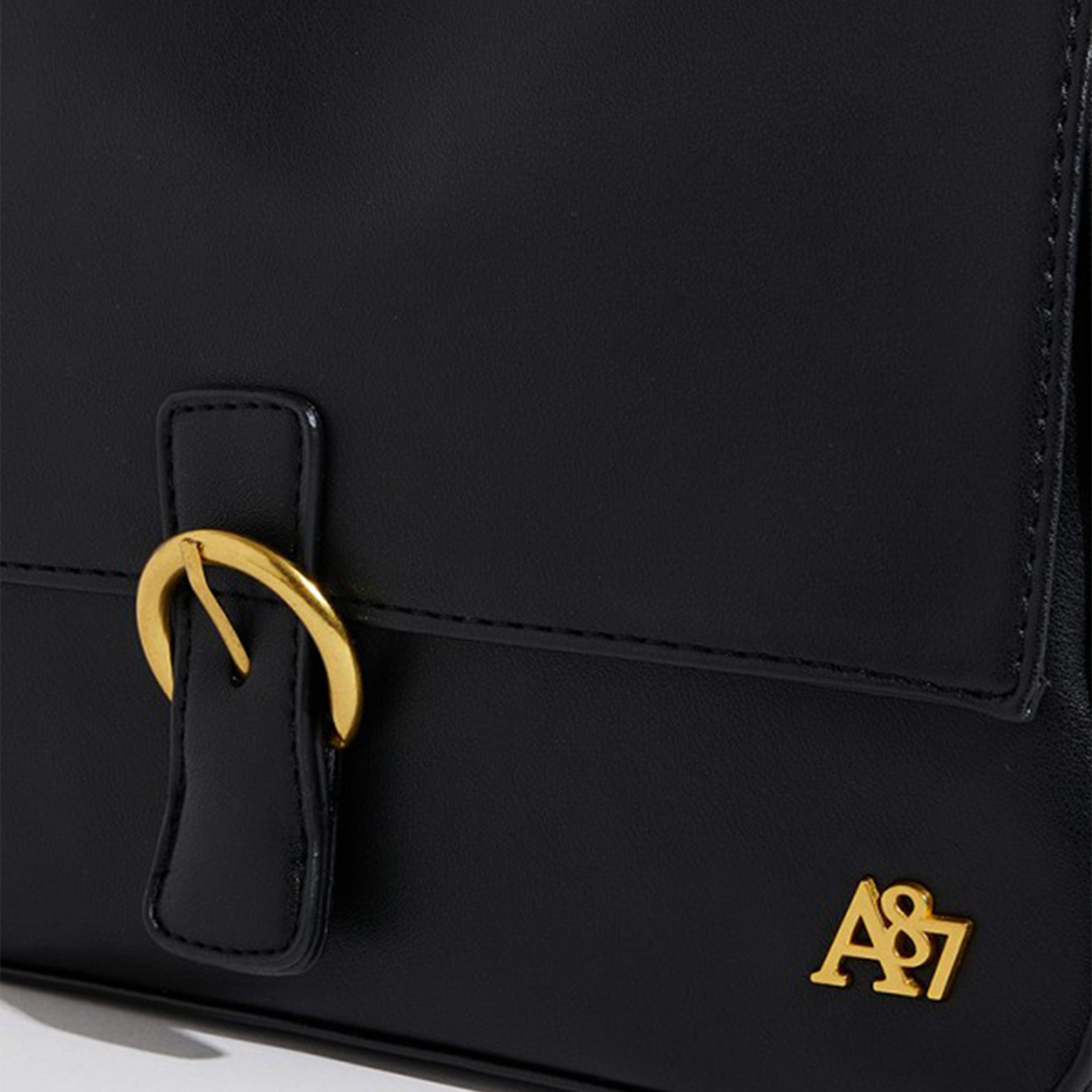 أيروبوستال شنطة كتف لون أسود  وشعار معدني ومشبك للإغلاق-women-bagsandwallets-handbags-image-3