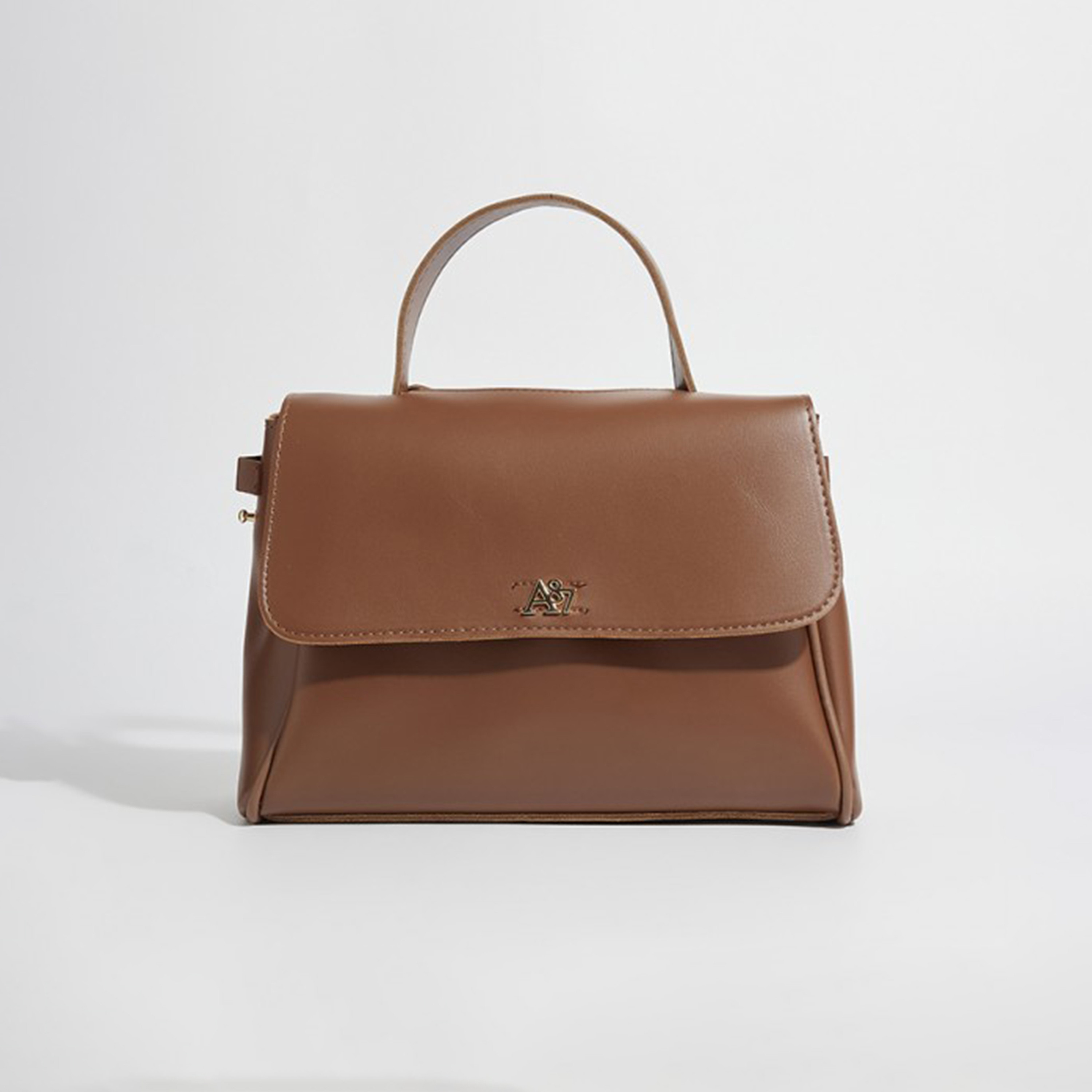 أيروبوستال شنطة يد لون بني بحزام قابل للإزالة وشعار معدني-women-bagsandwallets-handbags-image-1