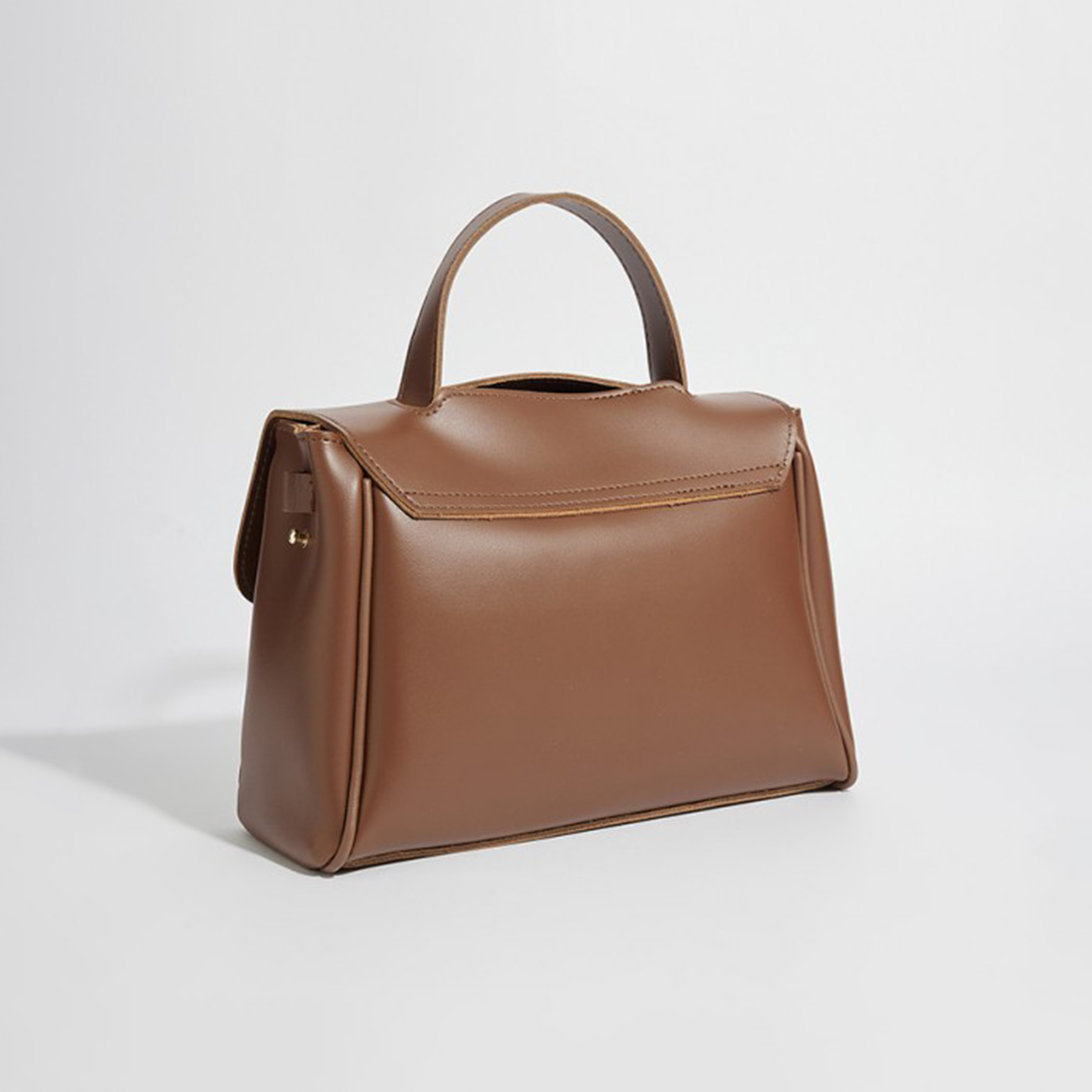 أيروبوستال شنطة يد لون بني بحزام قابل للإزالة وشعار معدني-women-bagsandwallets-handbags-image-2