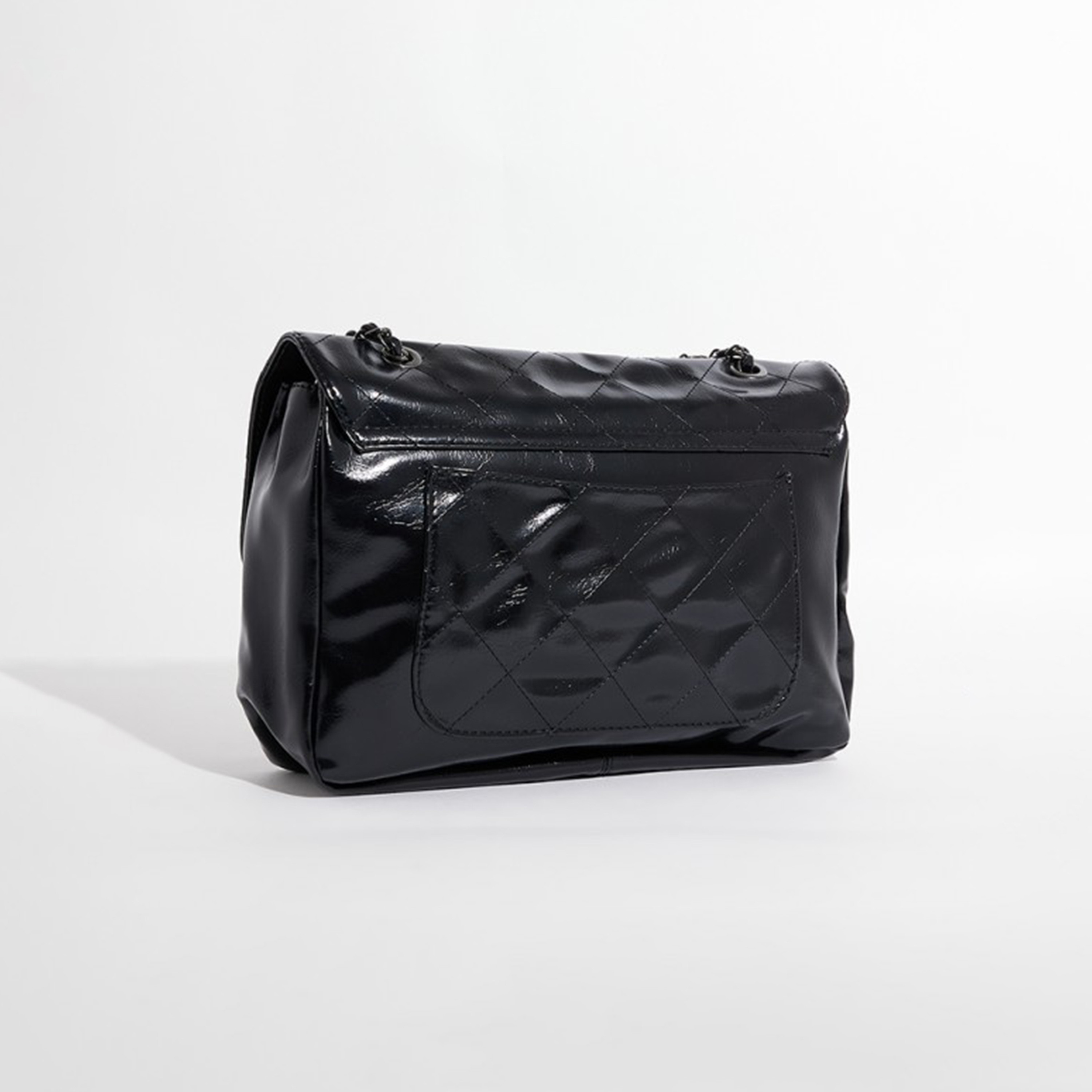أيروبوستال شنطة يد لون أسود بحزام سلسلة وشعار معدني-women-bagsandwallets-handbags-image-2