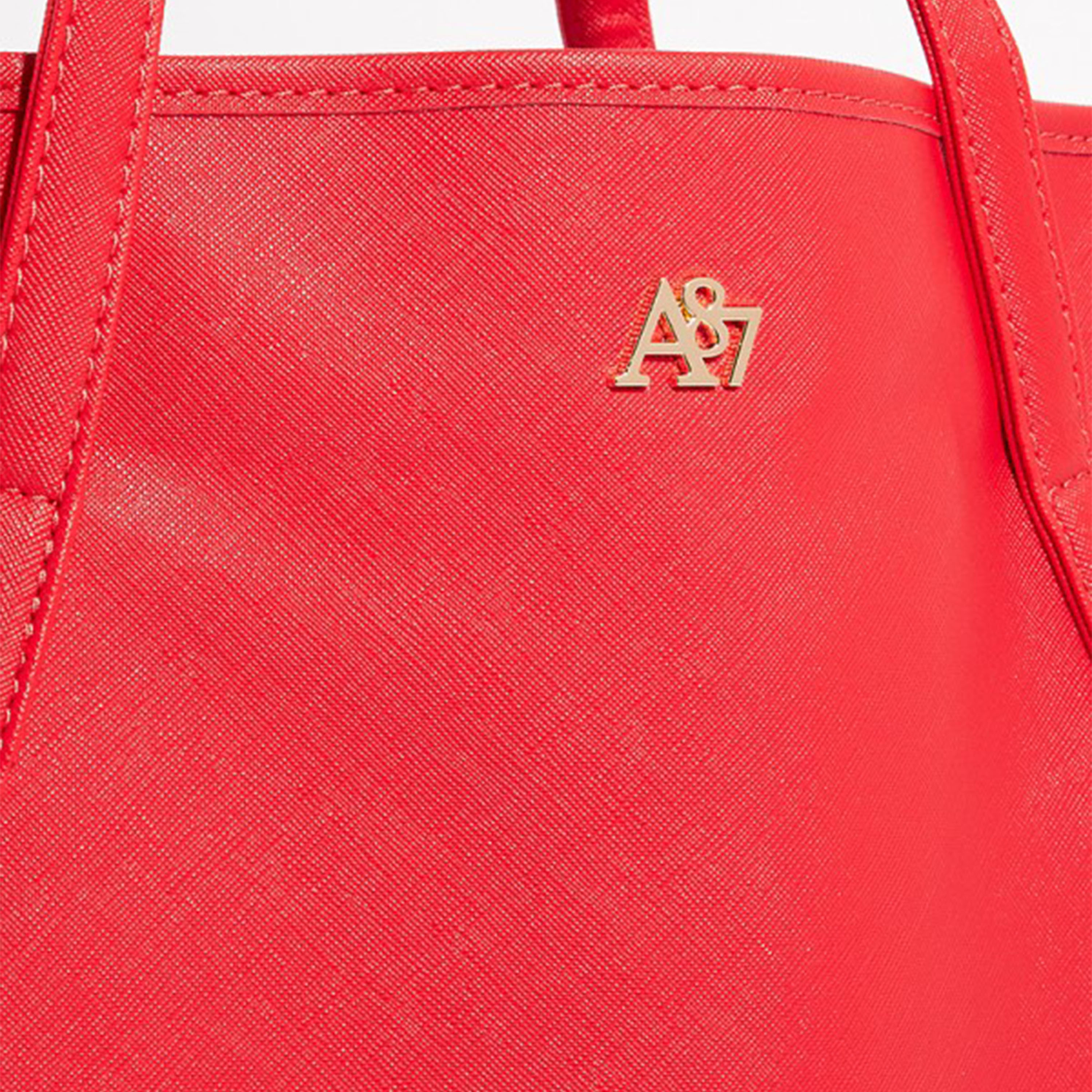أيروبوستال شنطة كتف أحمر بني بشعار معدني-women-bagsandwallets-handbags-image-3