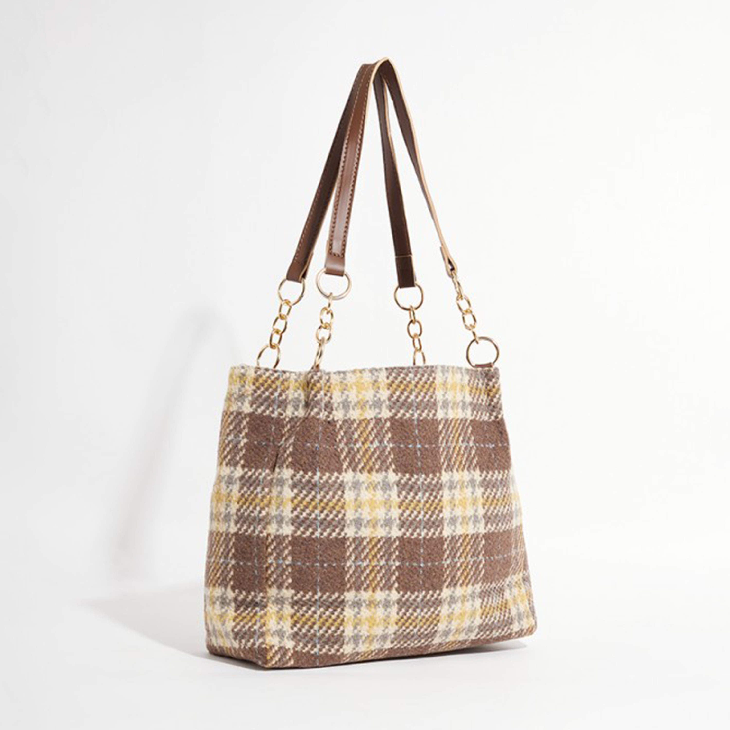 أيروبوستال شنطة كتف بتصميم مربعات وسلسلة معدنية-women-bagsandwallets-handbags-image-2