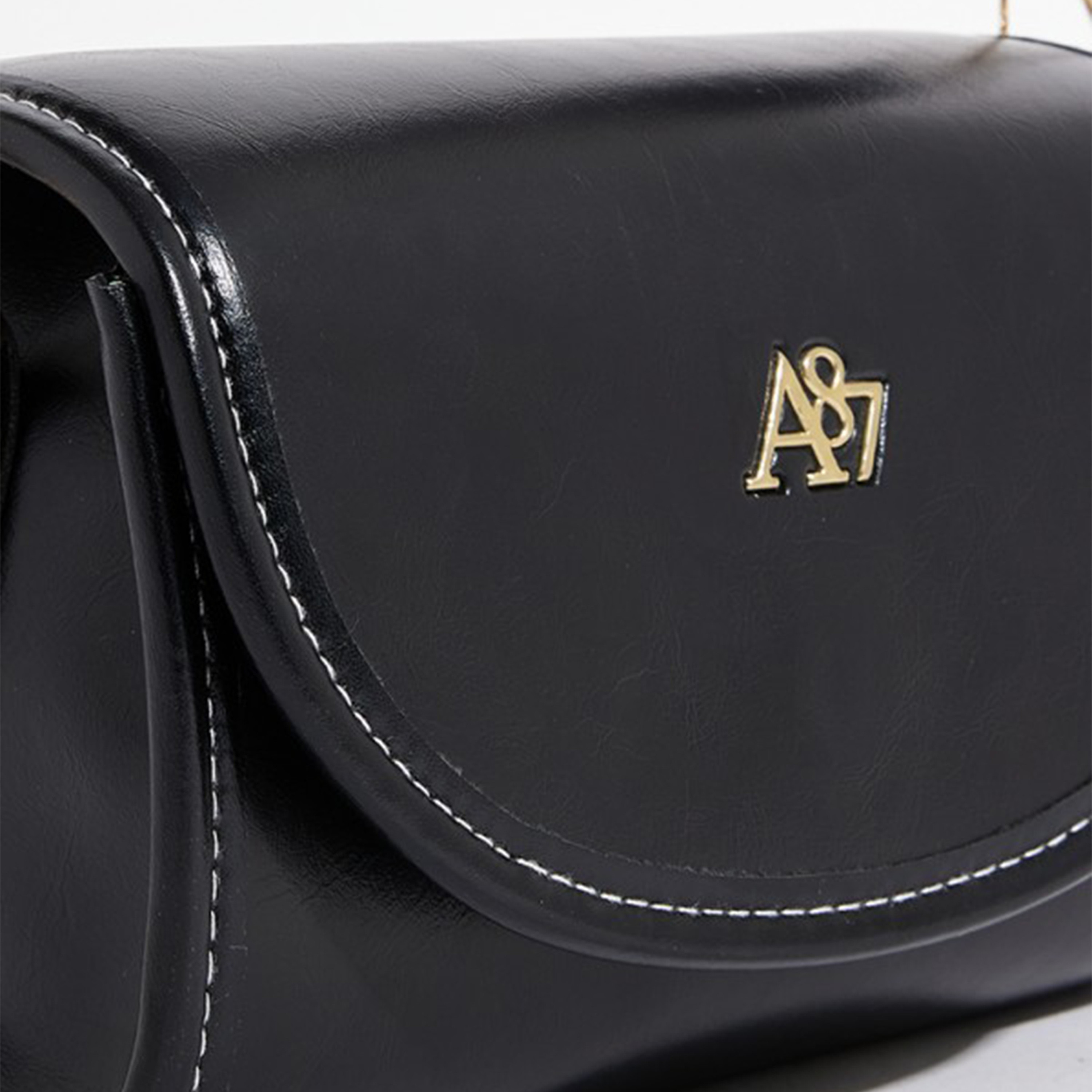أيروبوستال شنطة كروس لون أسود وحزام منقوش قابل للتعديل وطية للأغلاق-women-bagsandwallets-handbags-image-3