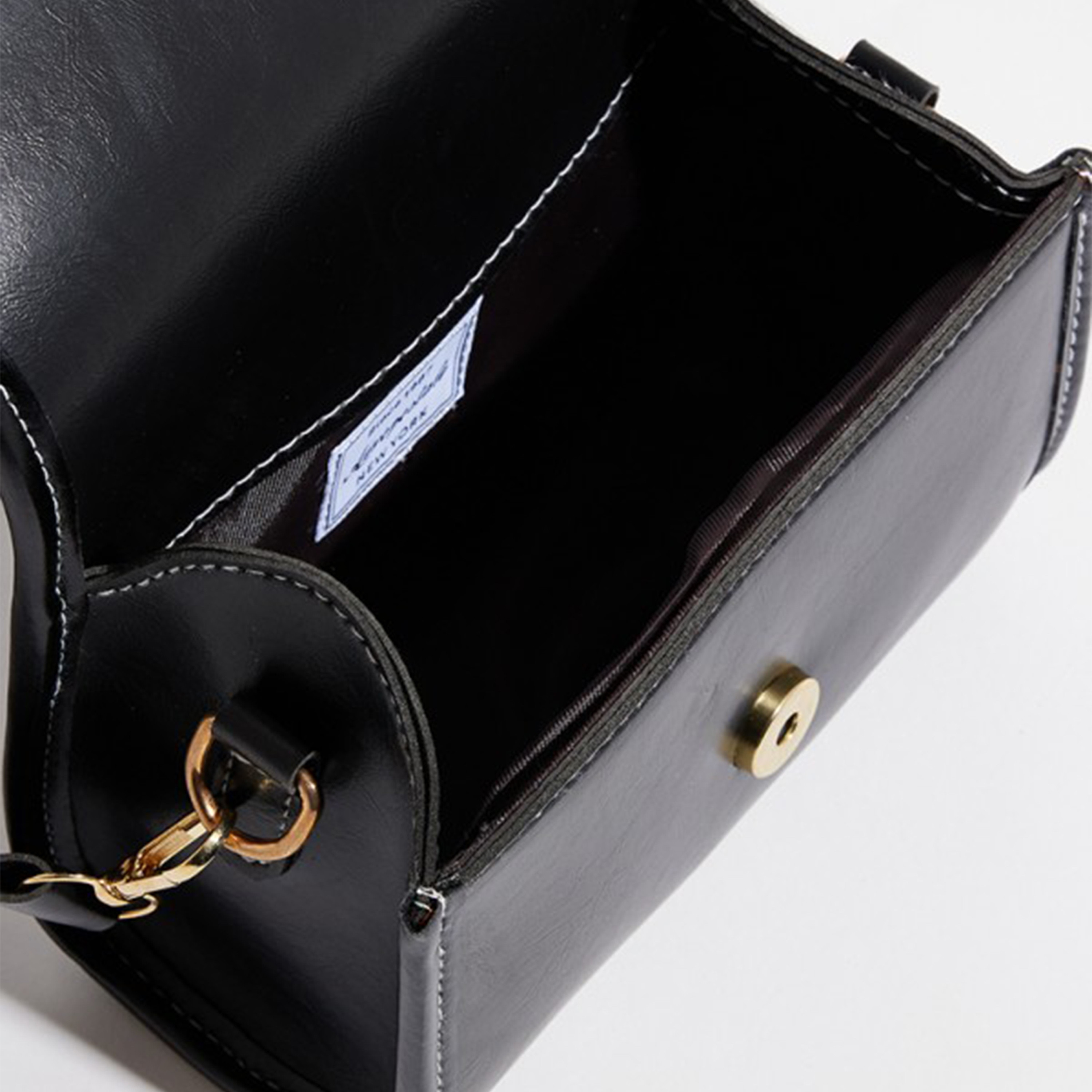 Aeropostale Textured Crossbody Bag Black with Adjustable Printed Strap and Flap Closure-women-bagsandwallets-handbags-image-4