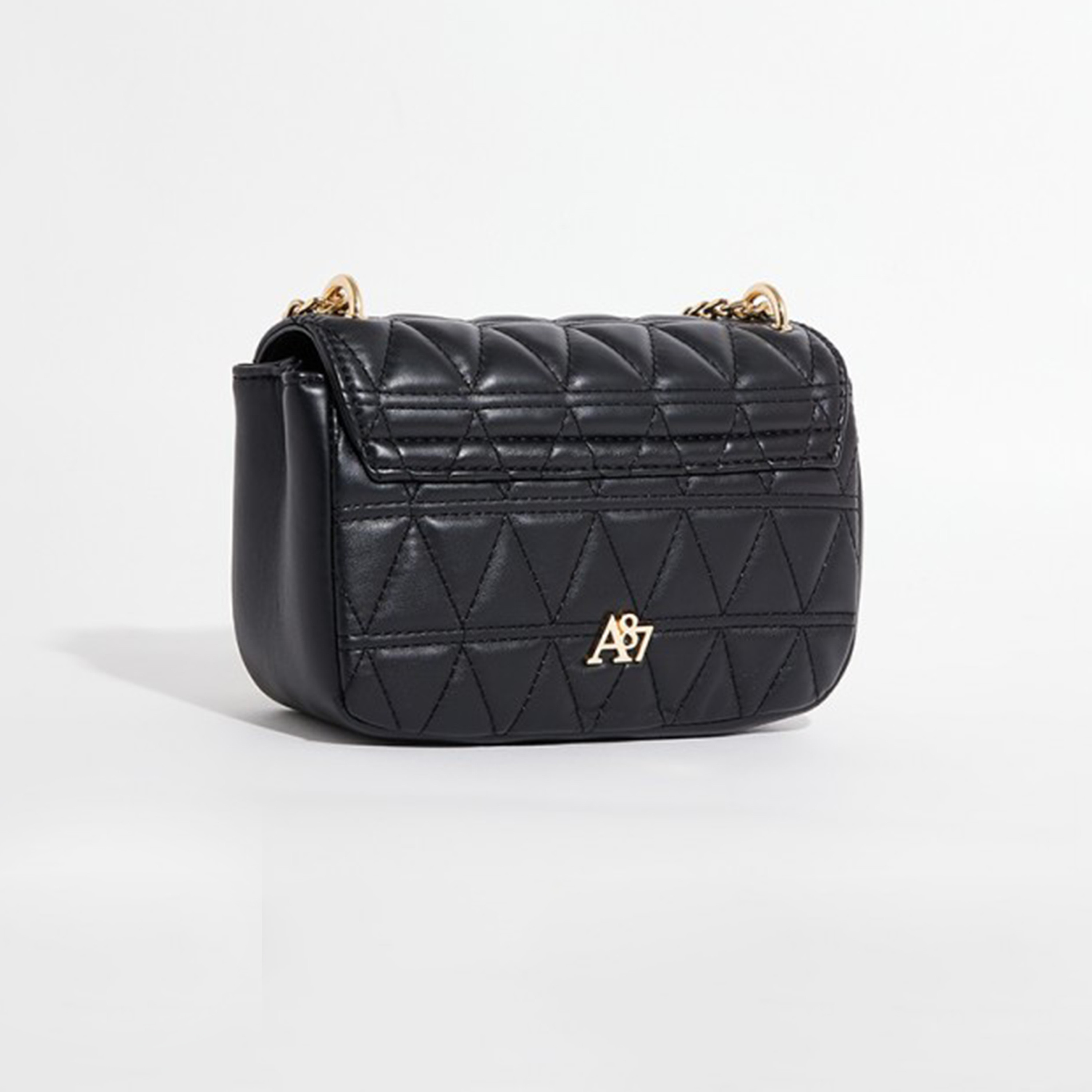 أيروبوستال شنطة كتف مبطنة لون أسود وبحزام سلسلة وطية للإغلاق-women-bagsandwallets-handbags-image-2