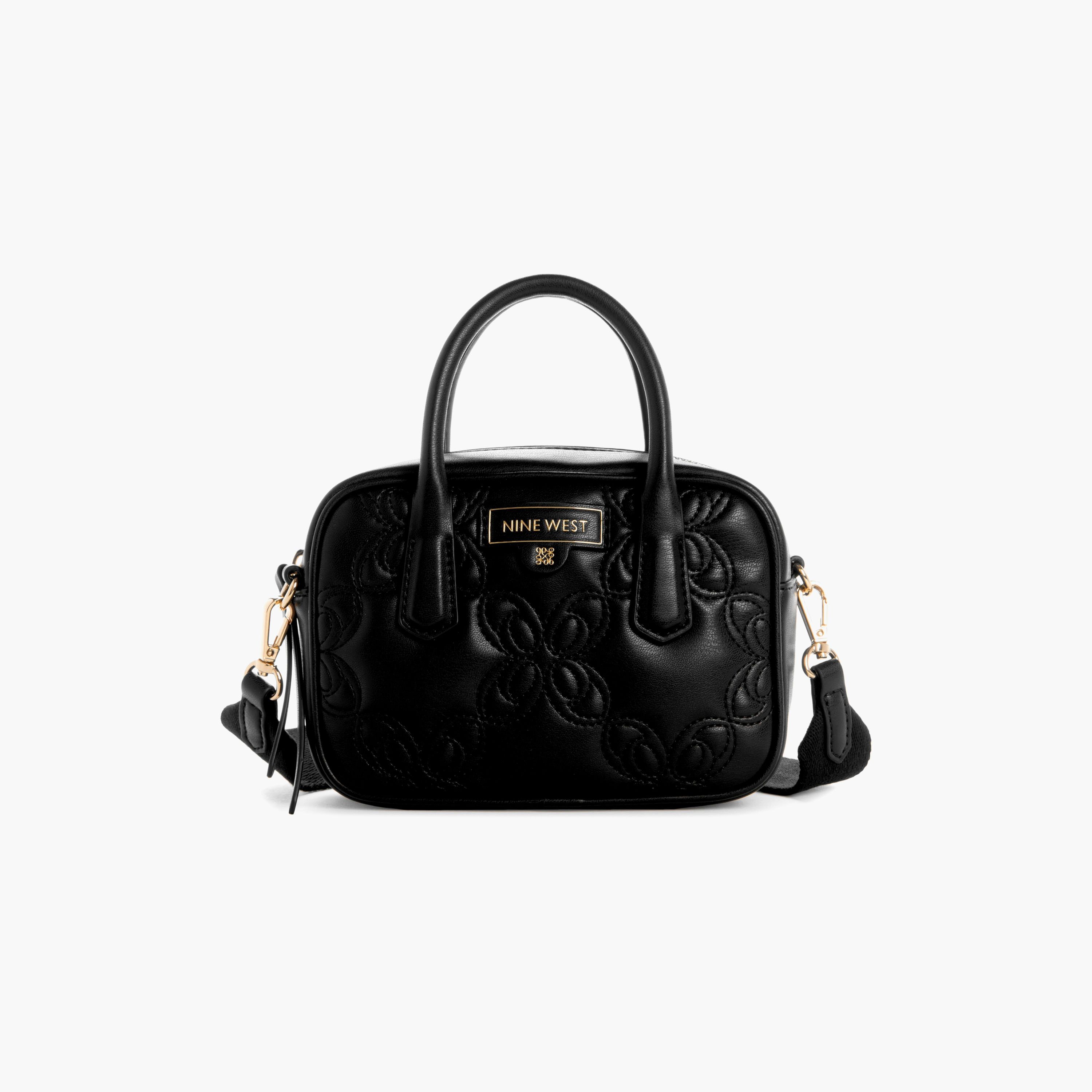 حقيبة يد علوية ذات منقوشة مع حزام قابل للفصل من ناين ويست-women-bagsandwallets-handbags-image-5