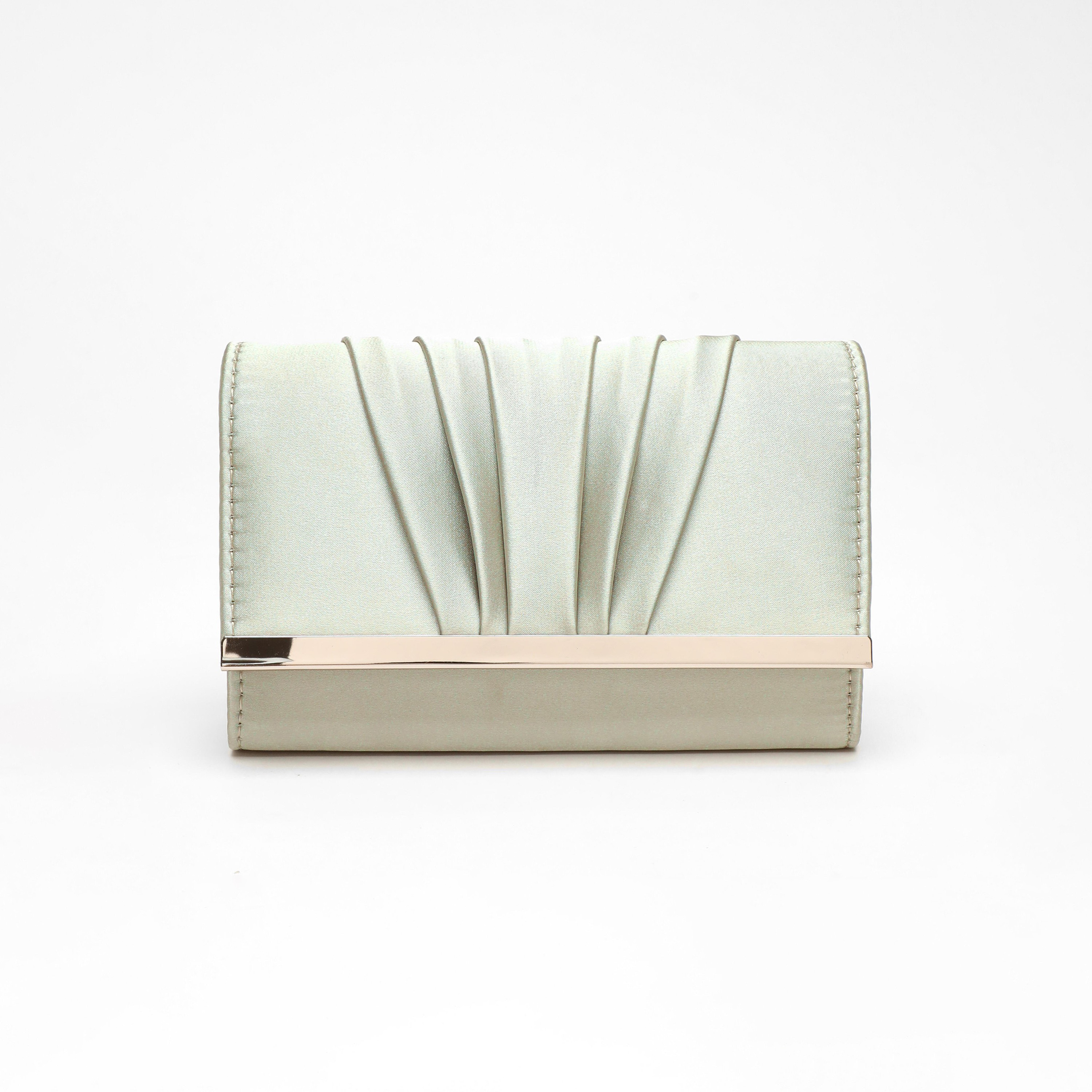 Quiz Women's Quiz Pleated Clutch with Detachable Chain Strap-women-bagsandwallets-handbags-image-1