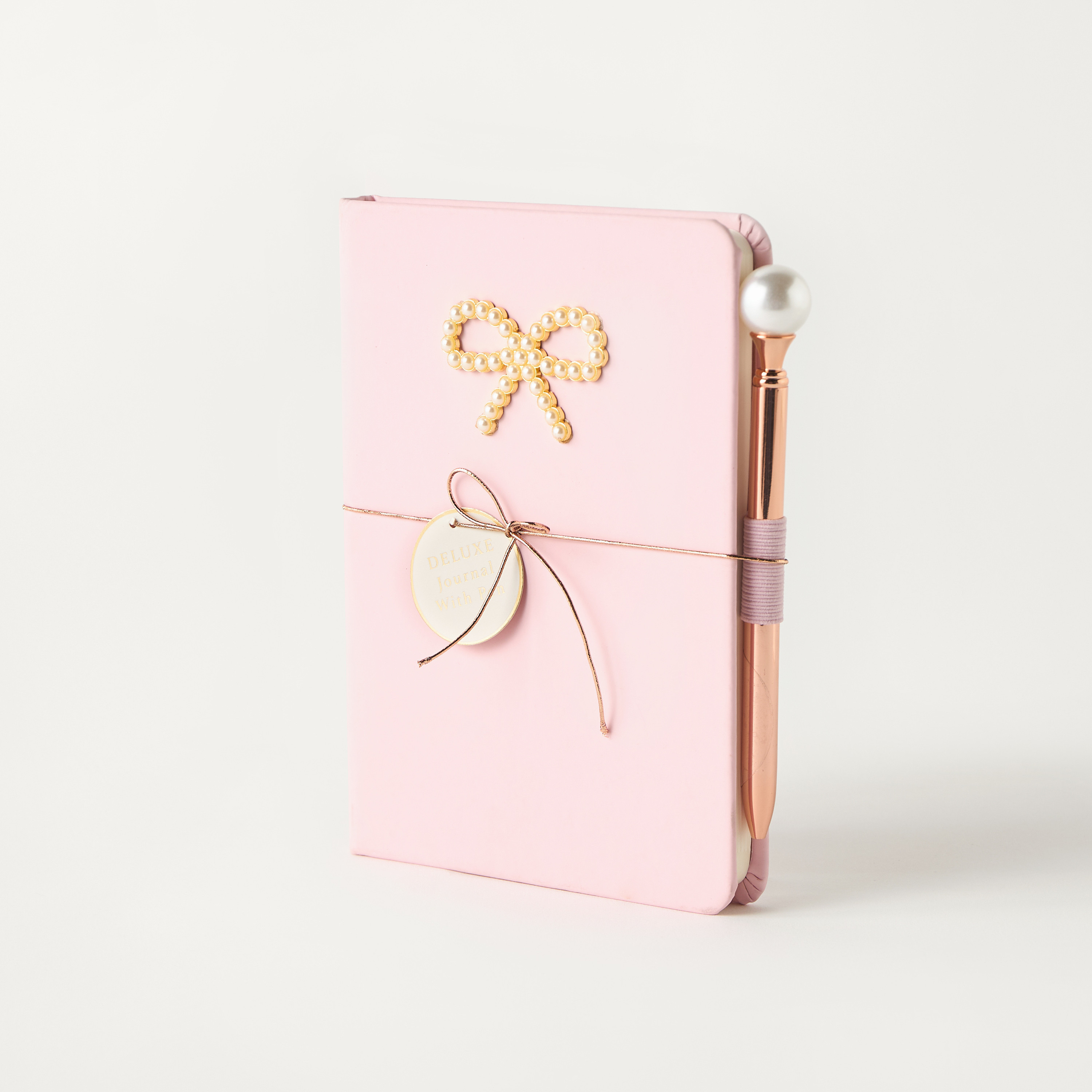 دفتر يوميات مزيّن باللؤلؤ مع قلم-school-stationery-planners-image-1