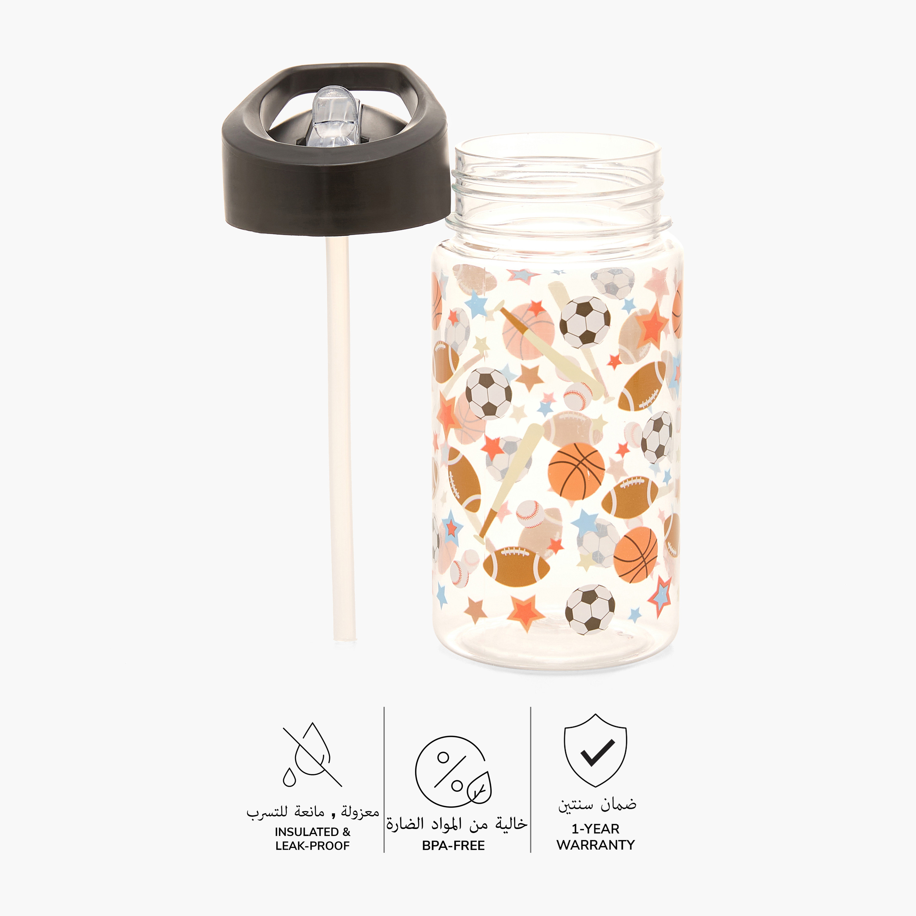 قارورة مياه بطبعات بألوان بطريق من مانا - 426 مل-school-waterbottles-image-2