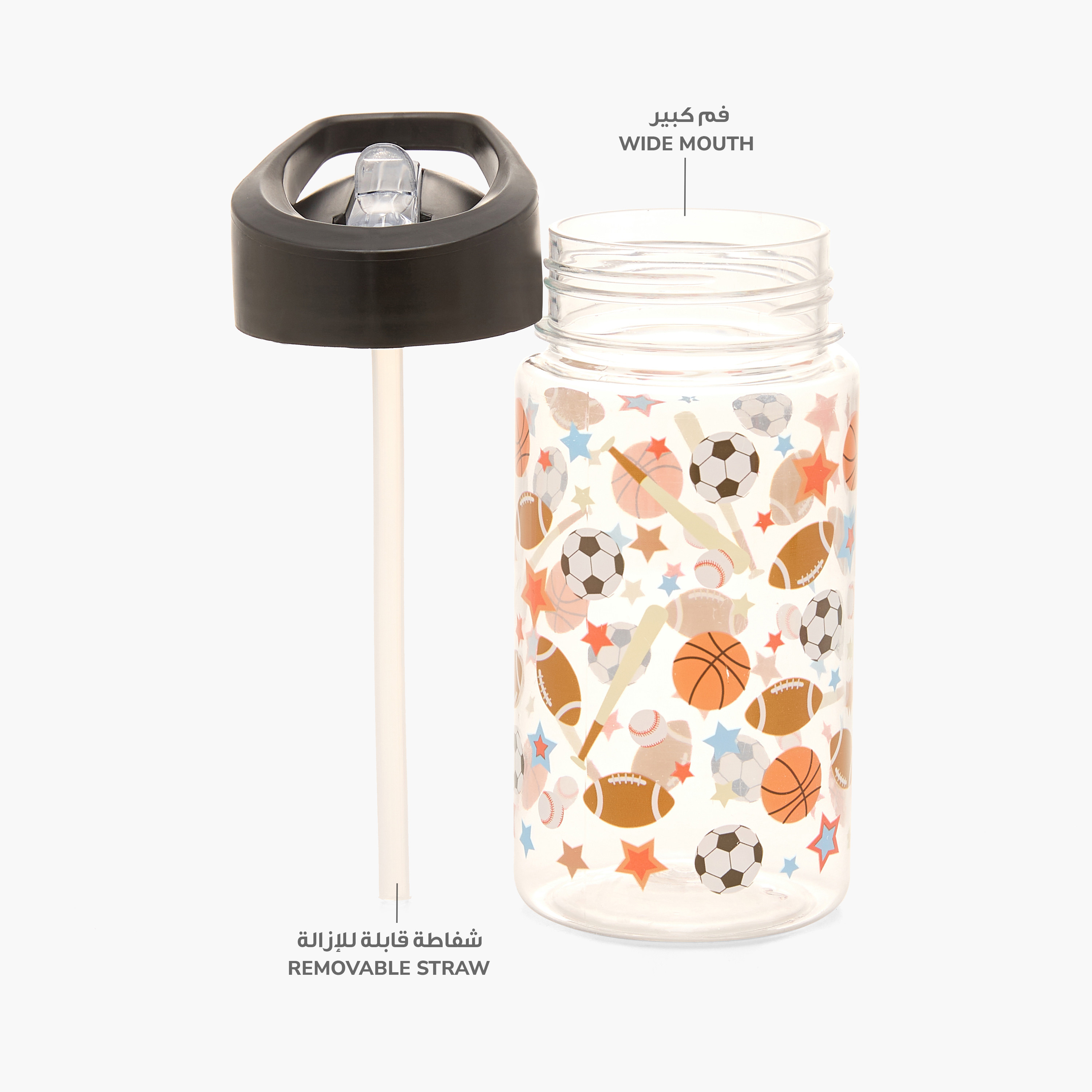 قارورة مياه بطبعات بألوان بطريق من مانا - 426 مل-school-waterbottles-image-4