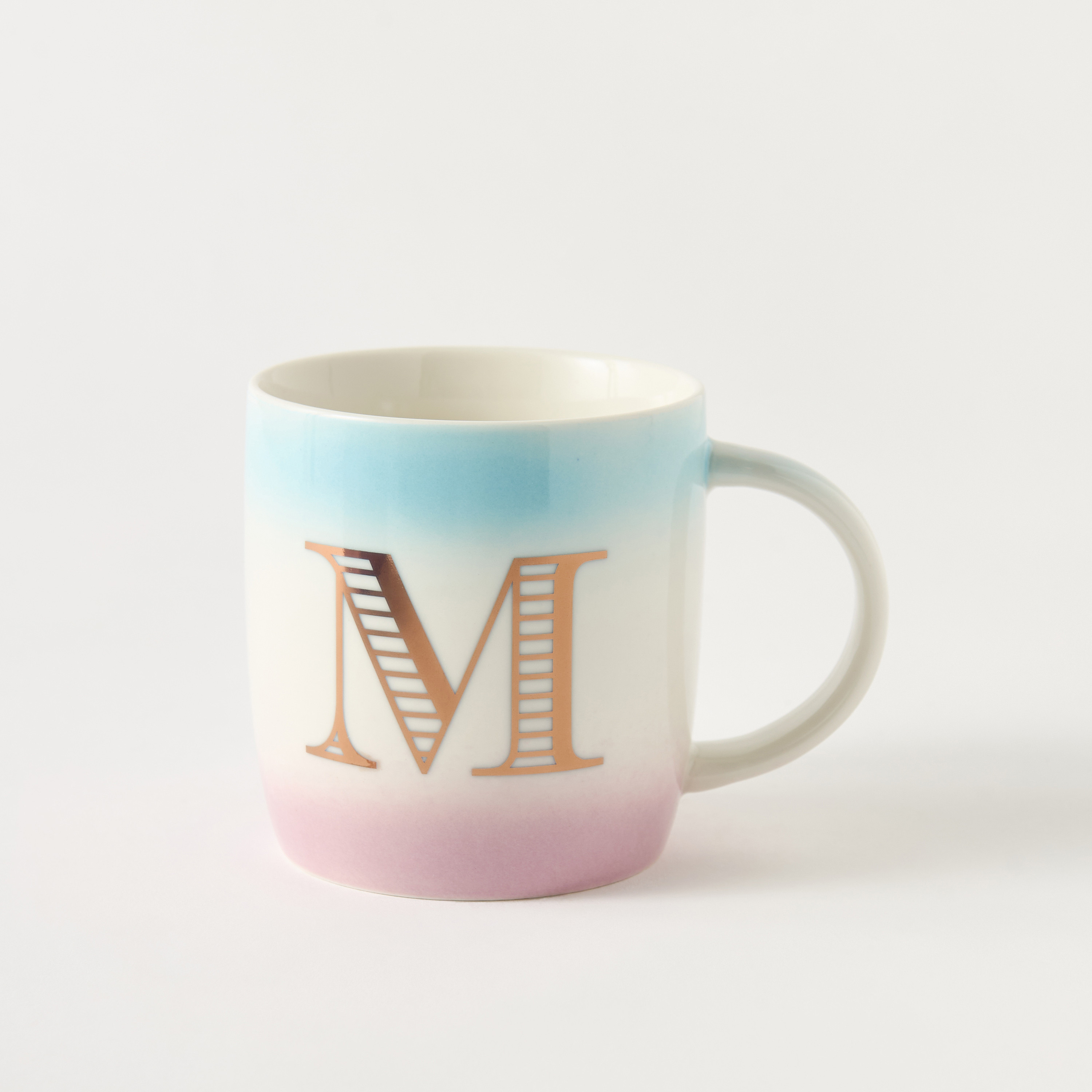 مج سيراميك بقوالب ملّونة وطبعات حرف إيه- 360 مل-household-dining-teaandcoffee-mugsandcups-image-1