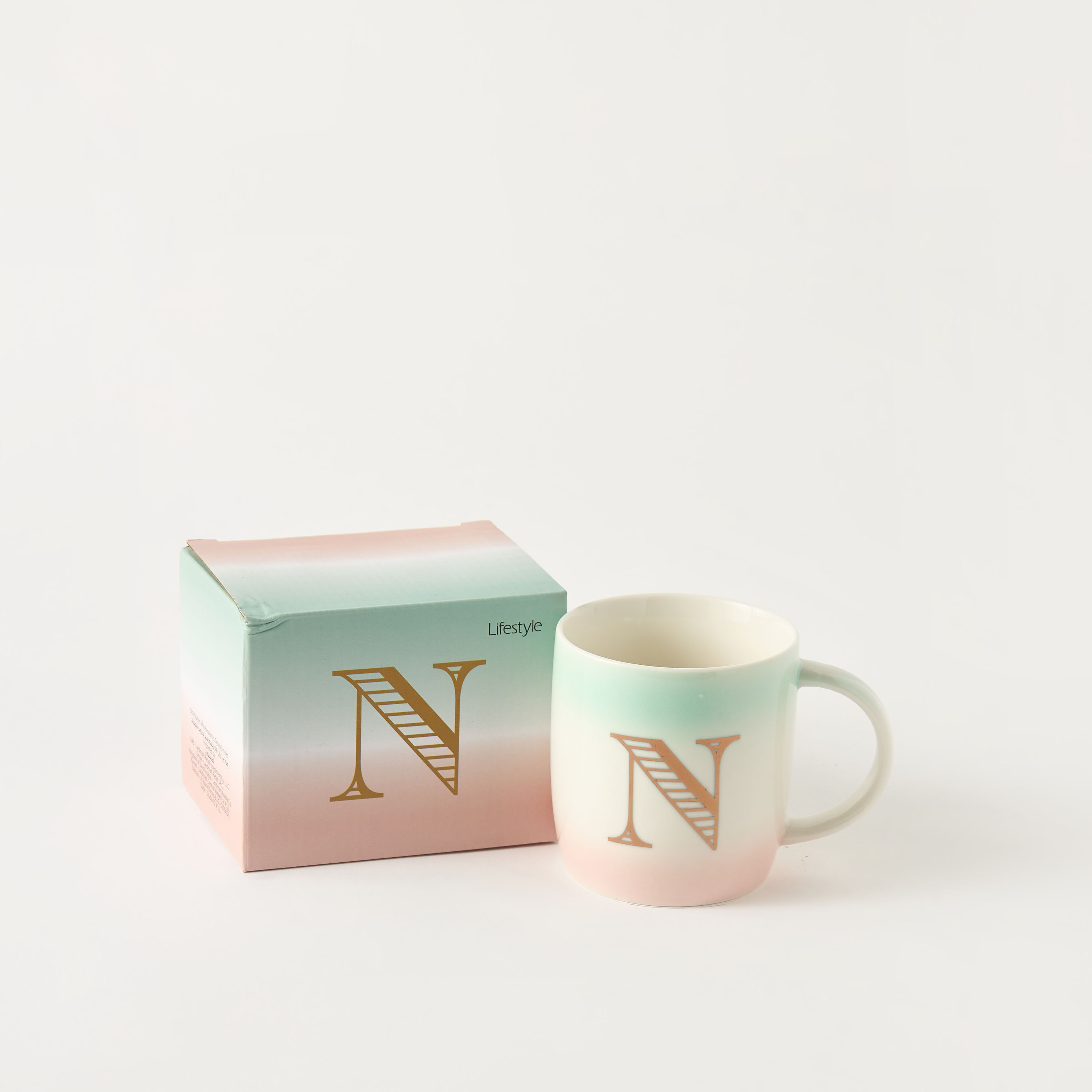 مج سيراميك بقوالب ملّونة وطبعات حرف إيه- 360 مل-household-dining-teaandcoffee-mugsandcups-image-3