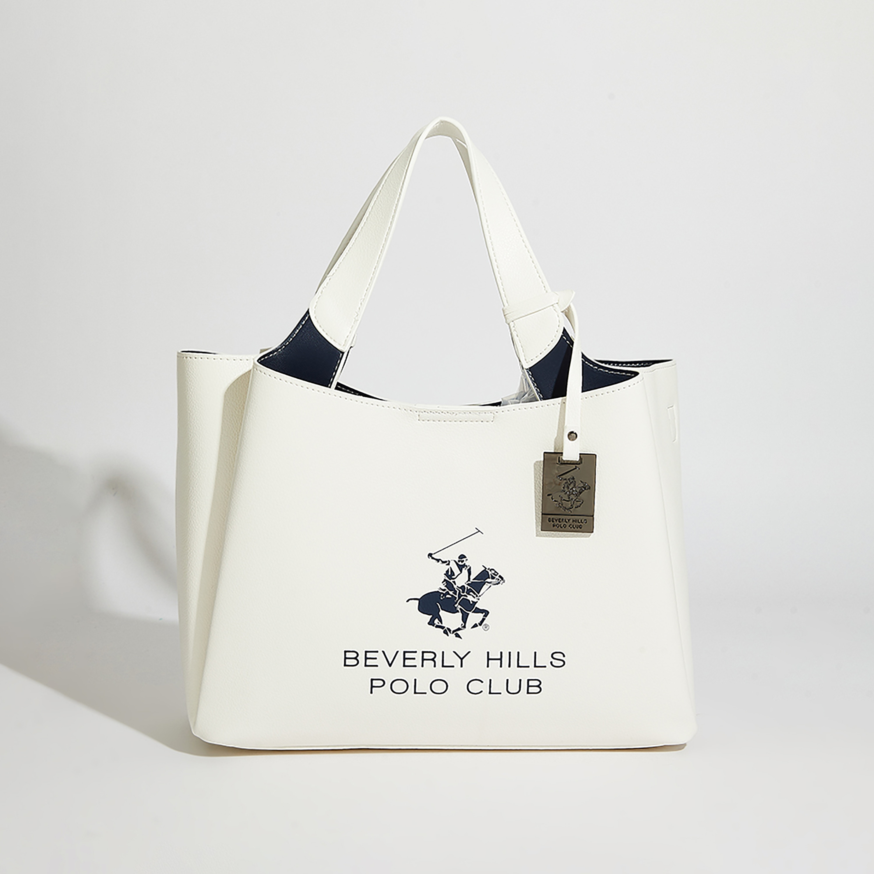 Beverly Hills Polo Club Logo Printed Top Handle Tote Bag