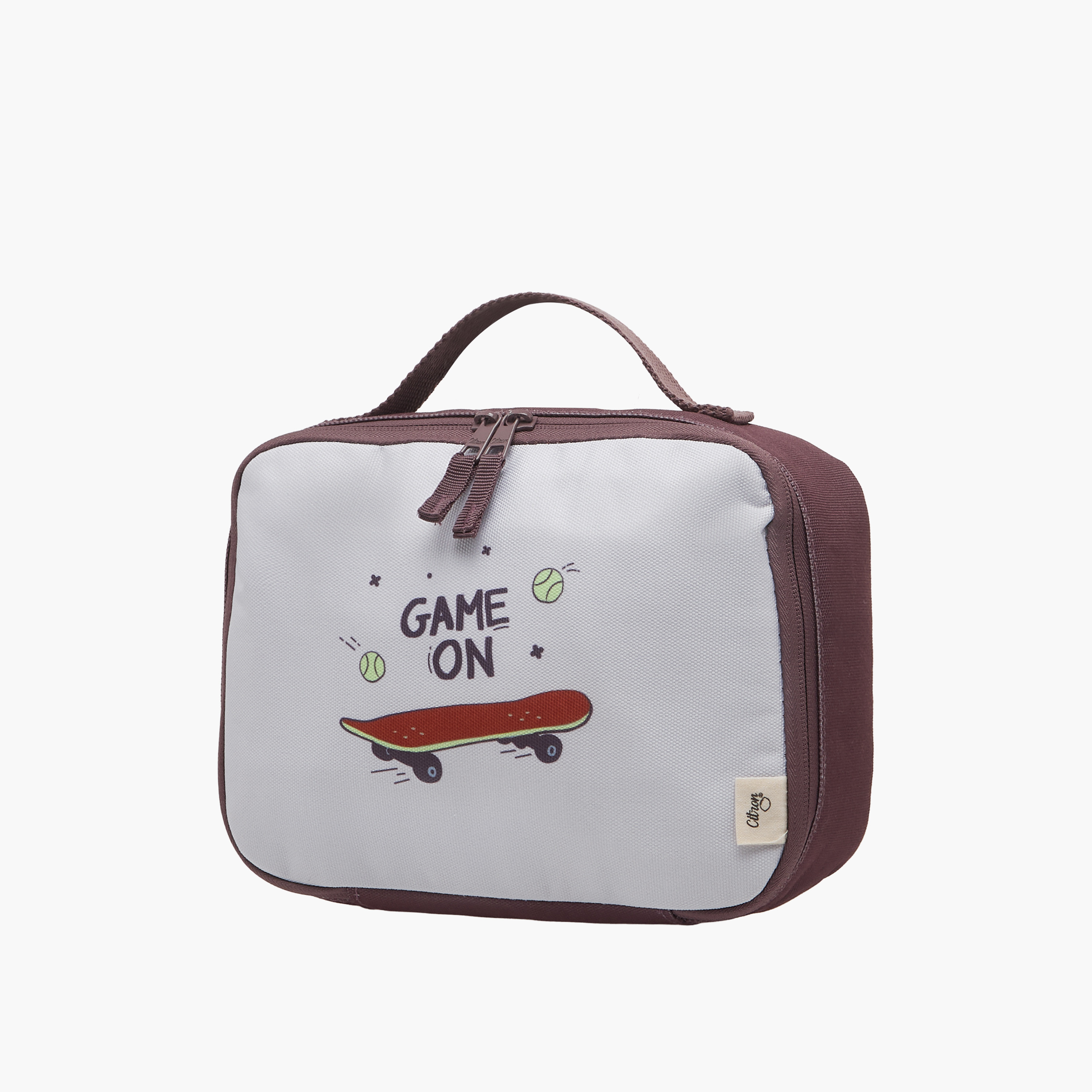 Citron Printed Insulated Lunch Bag with Handle and Zip Closure-school-lunchessentials-lunchbags-image-2