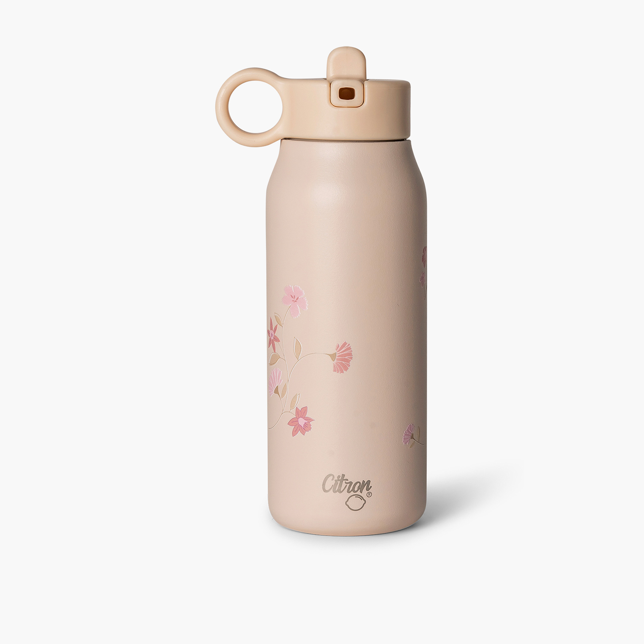 Citron Floral Stainless Steel Water Bottle with Straw – 250 ml-school-waterbottles-image-6