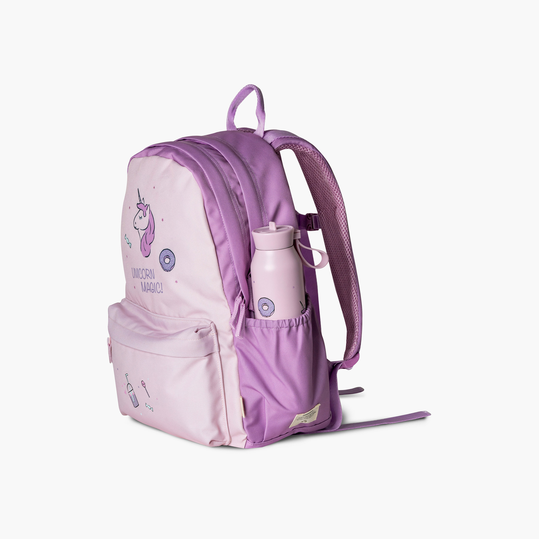 Citron Unicorn Print Backpack with Adjustable Shoulder Straps and Zip Closure - 29x40x15 cm-school-bagsandbackpacks-backpacks-image-2