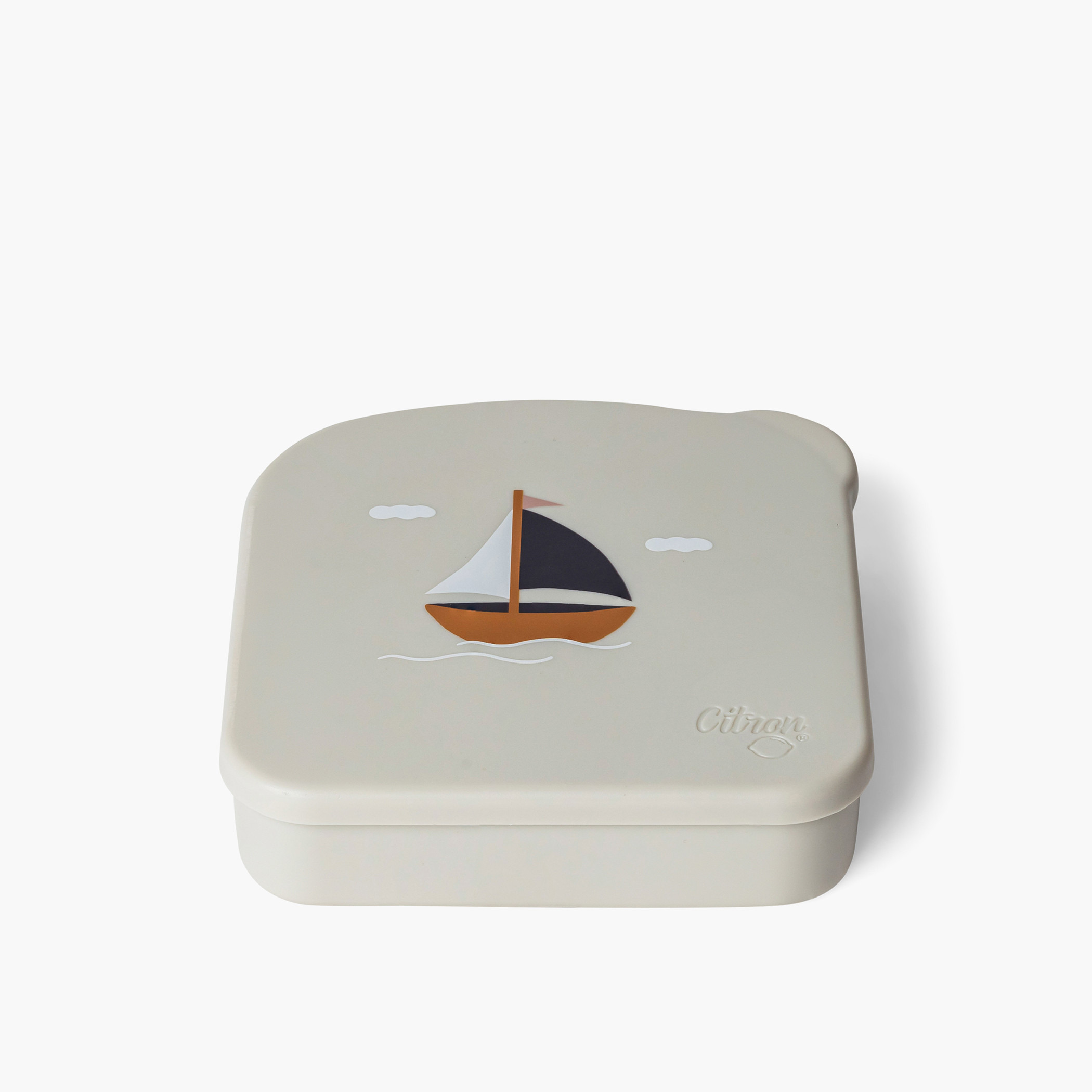 Citron Sailboat Print Square Shaped Lunch Box-school-lunchessentials-lunchboxes-image-1