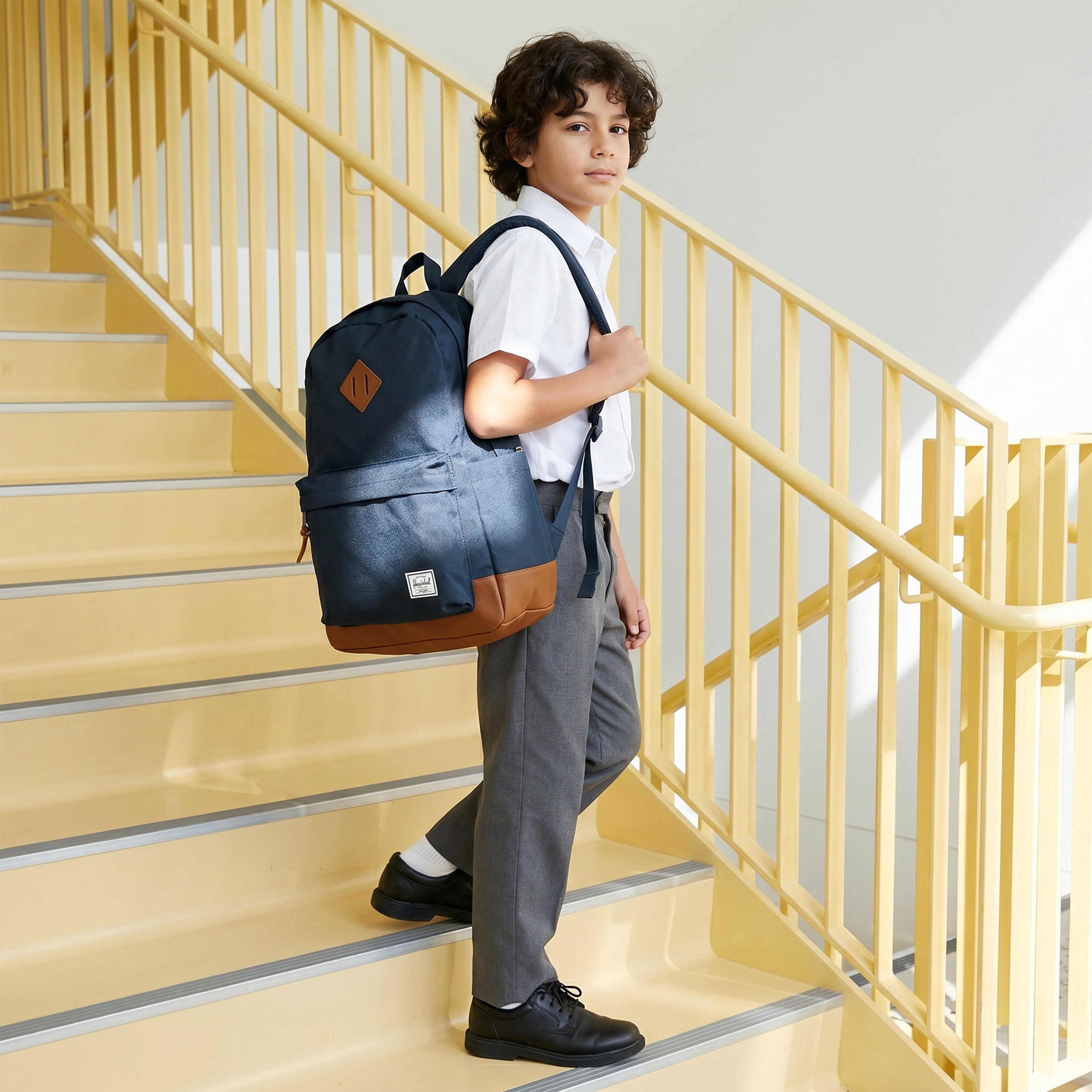 شنطة ظهر سادة بحمالات قابلة للتعديل وسحاب إغلاق من هيرشيل سبلاي كو - 15x32x45 سم-school-bagsandbackpacks-backpacks-image-3