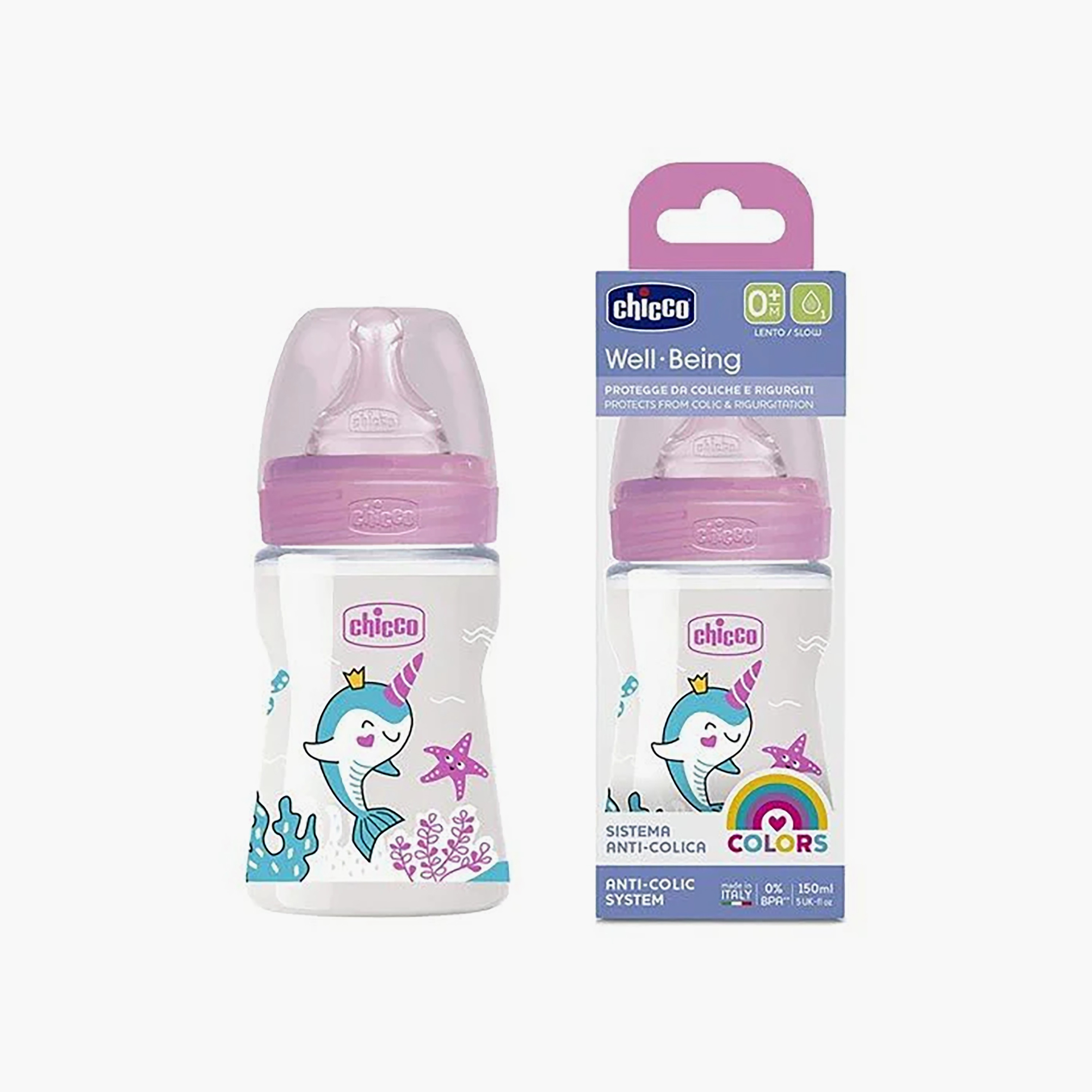زجاجة رضاعة سيليكون ويل بيينج بطيئة التدفق من شيكو، 150 مل-baby-feeding-feedingbottles-bottlesandteats-image-1