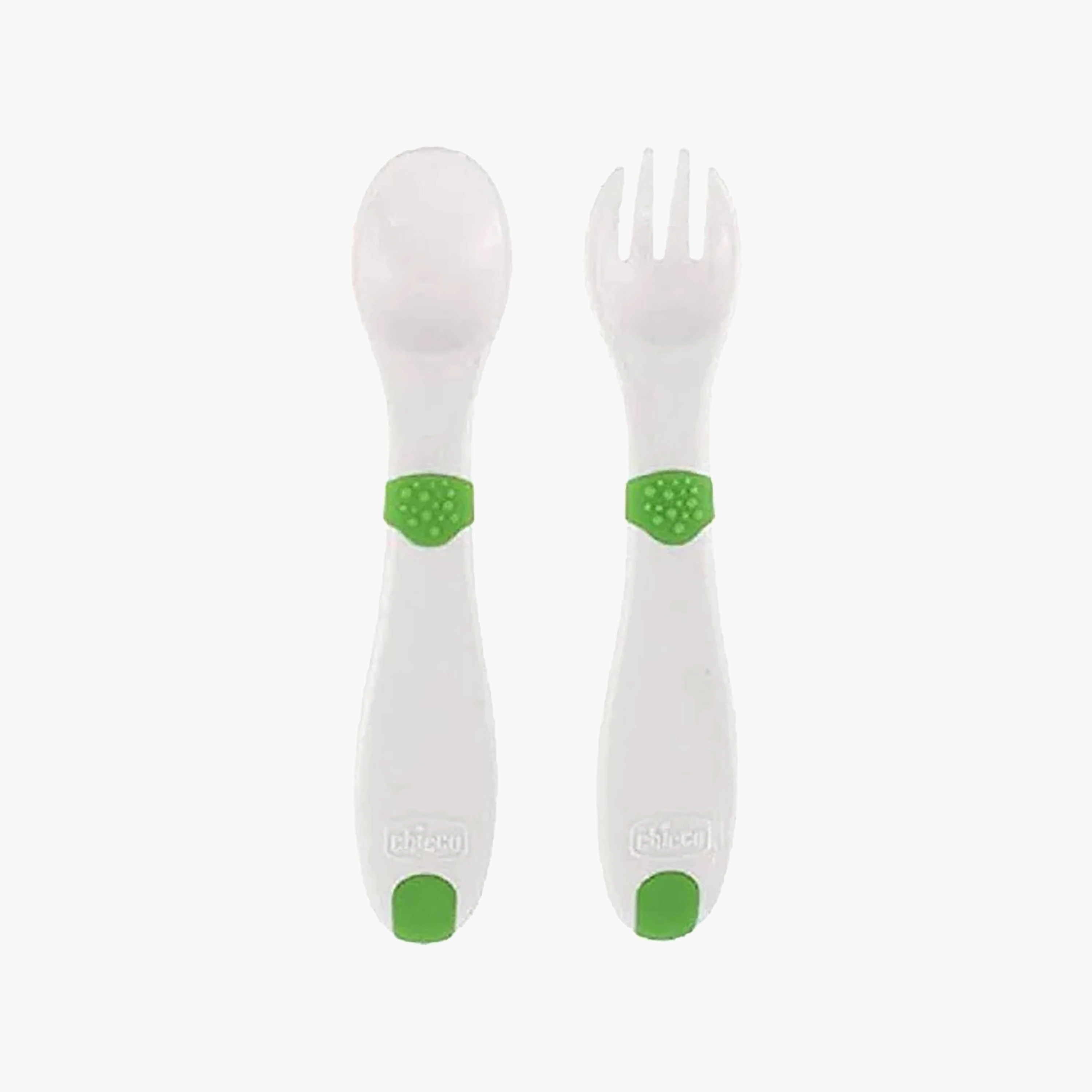 Chicco First Cutlery, Green, 12 Months +-baby-feeding-accessories-image-1